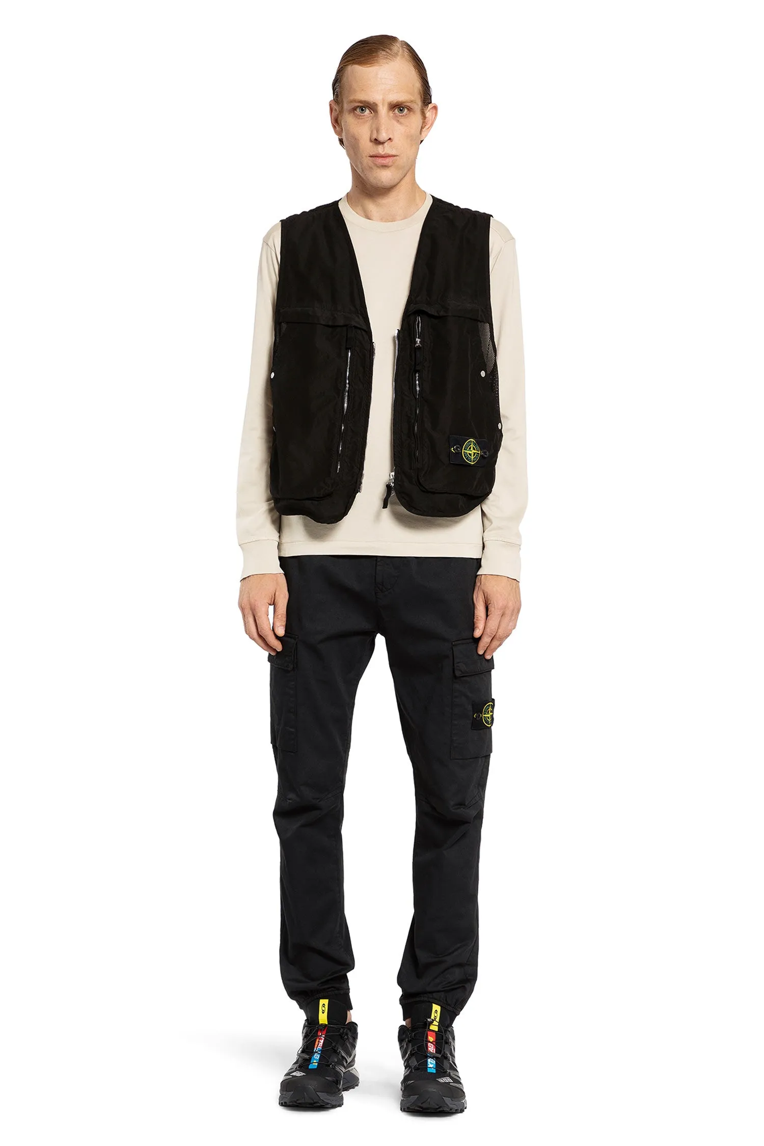 STONE ISLAND MAN OFF-WHITE T-SHIRTS & TANK TOPS