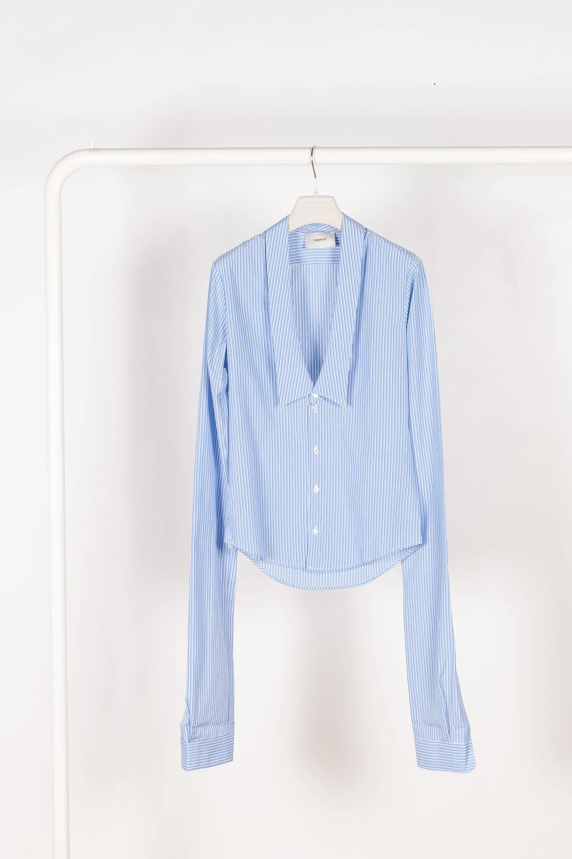 Striped Open Collar Shirt