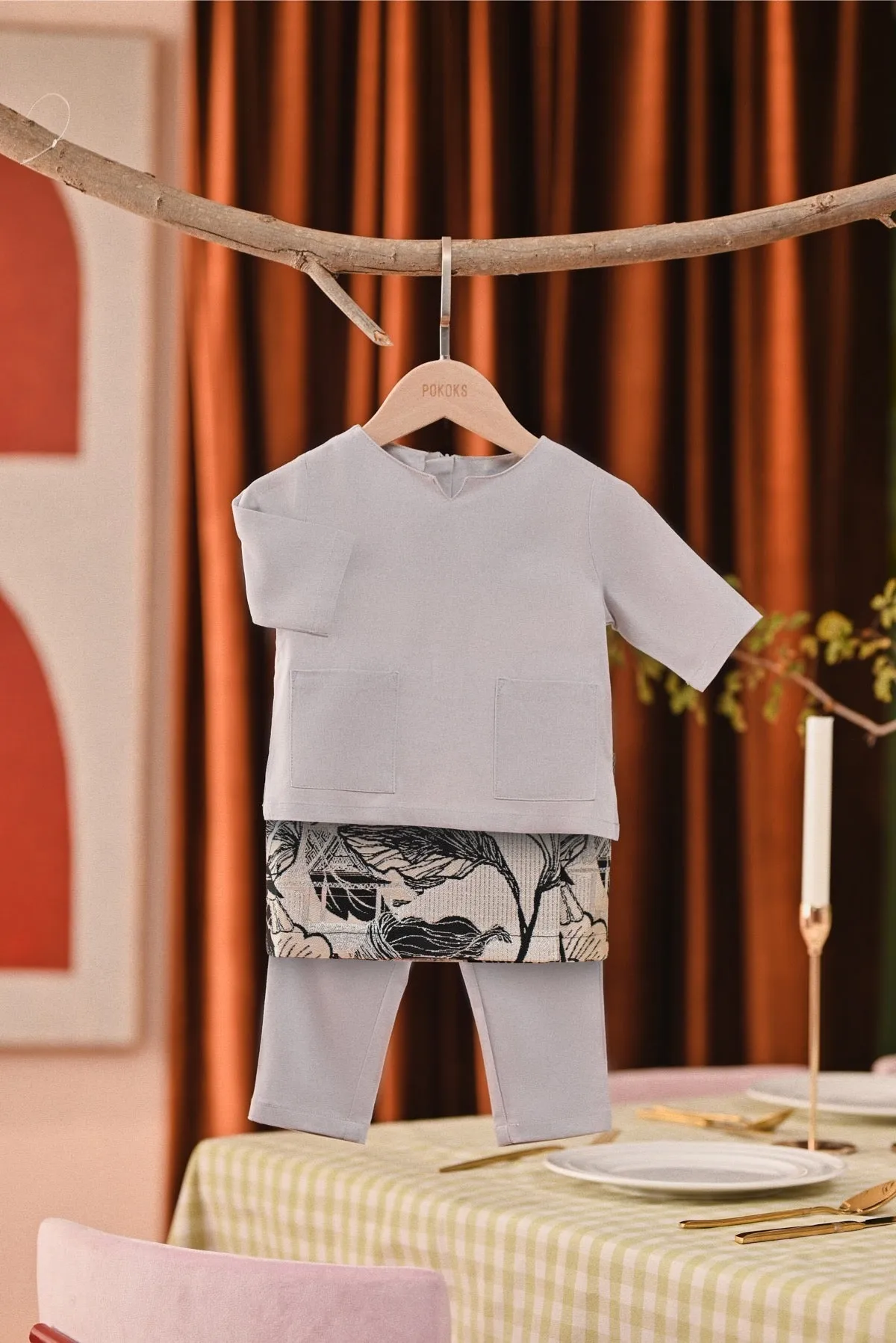 The Capai Babies Kurta - Light Grey