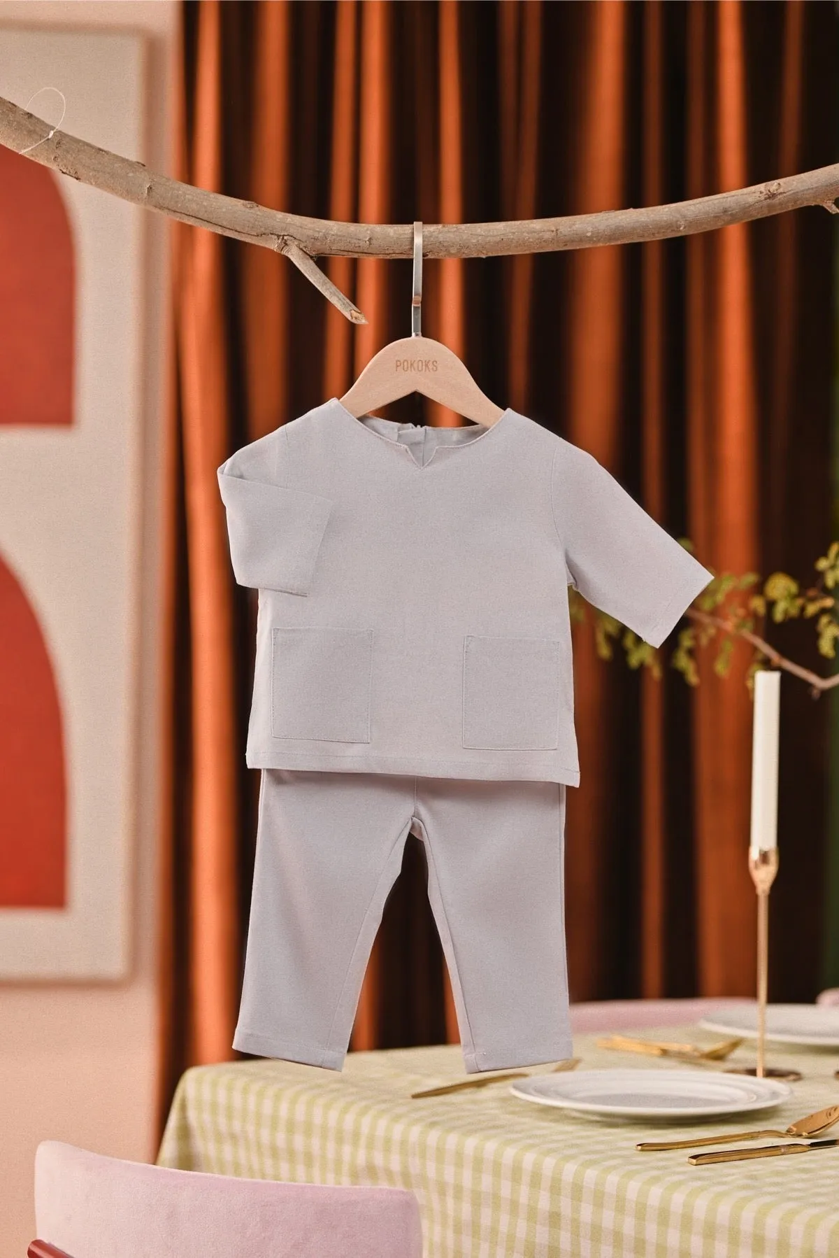 The Capai Babies Kurta - Light Grey