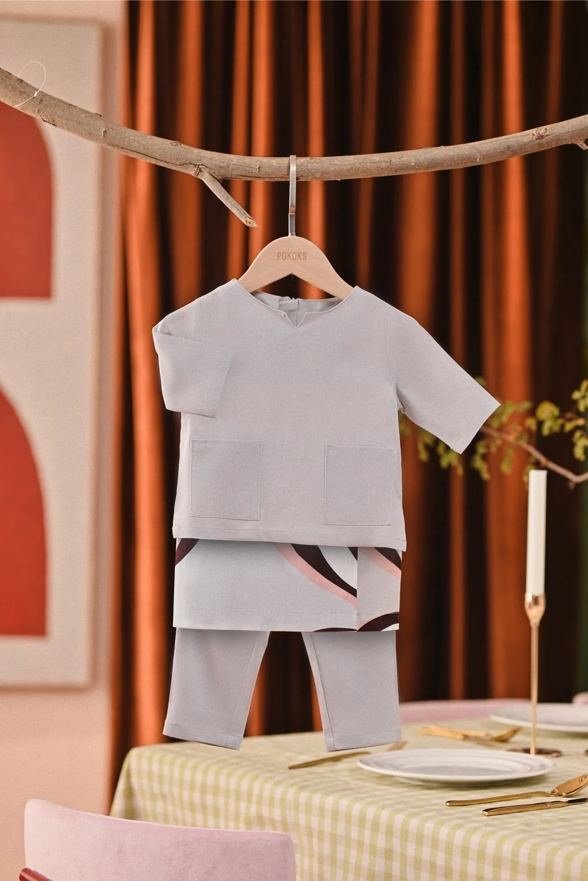 The Capai Babies Kurta - Light Grey