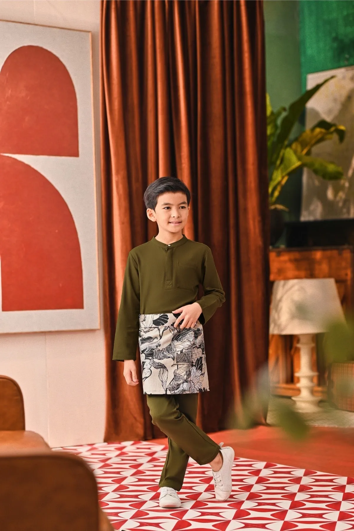 The Capai Baju Melayu Top - Olive