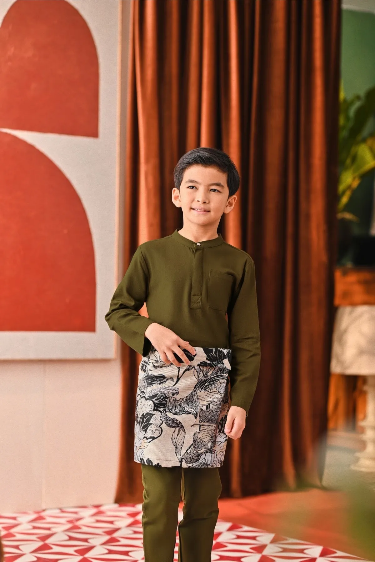 The Capai Baju Melayu Top - Olive