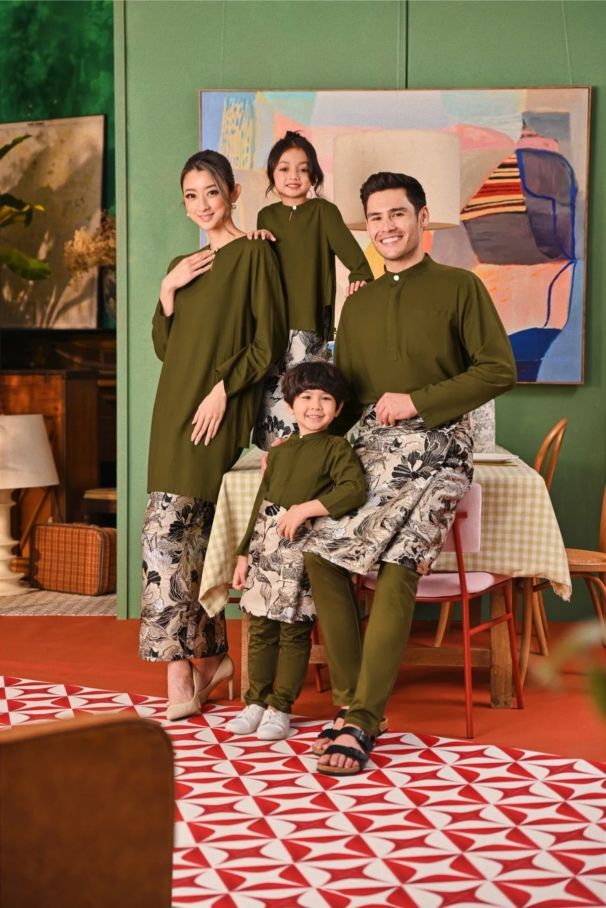 The Capai Baju Melayu Top - Olive