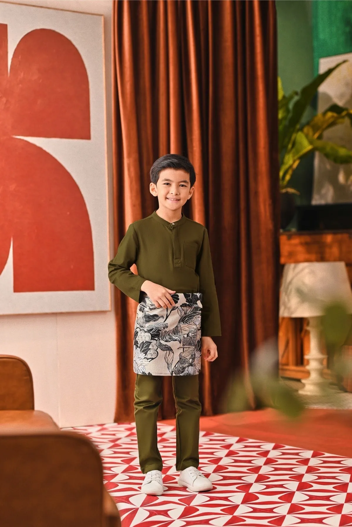 The Capai Baju Melayu Top - Olive