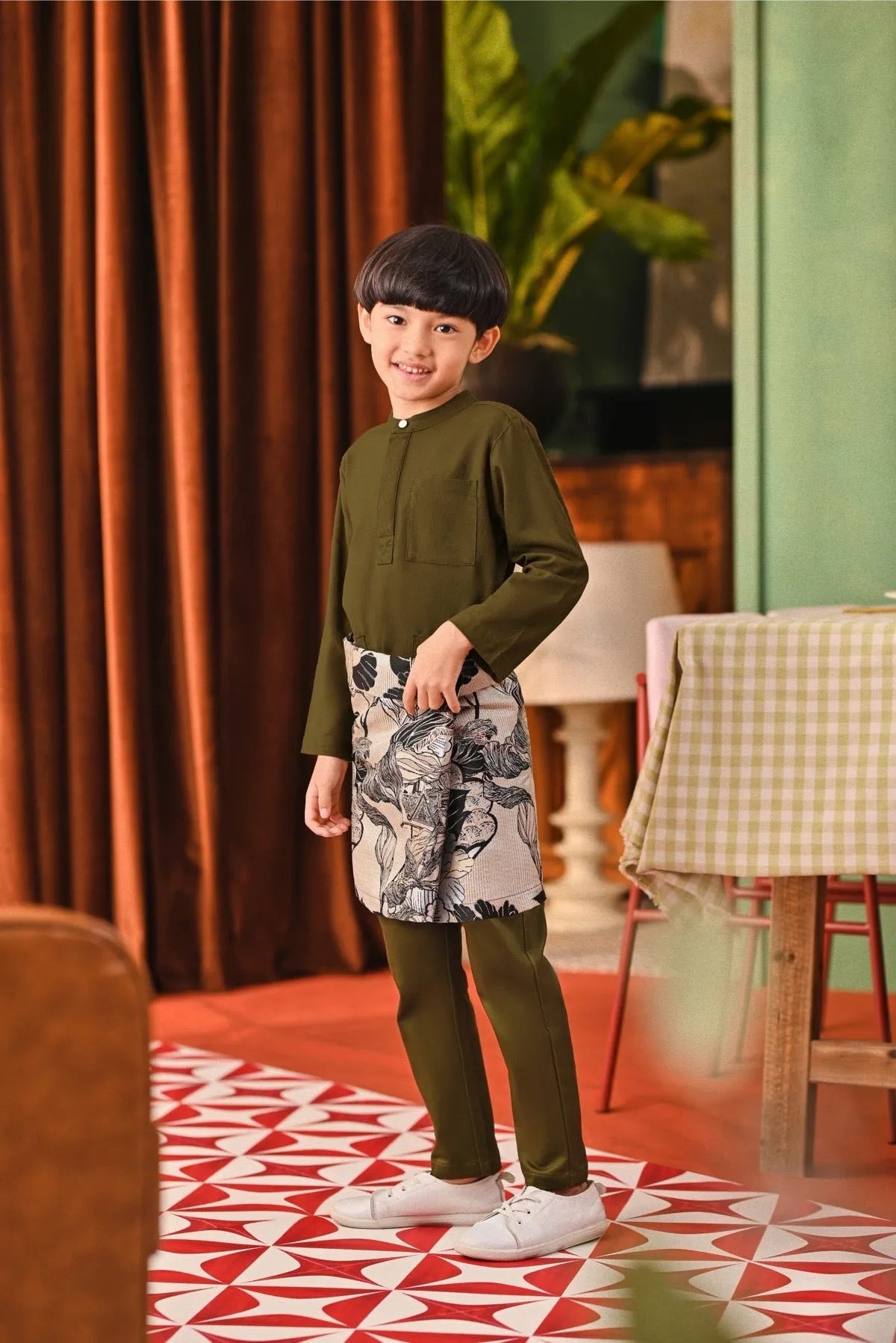 The Capai Baju Melayu Top - Olive