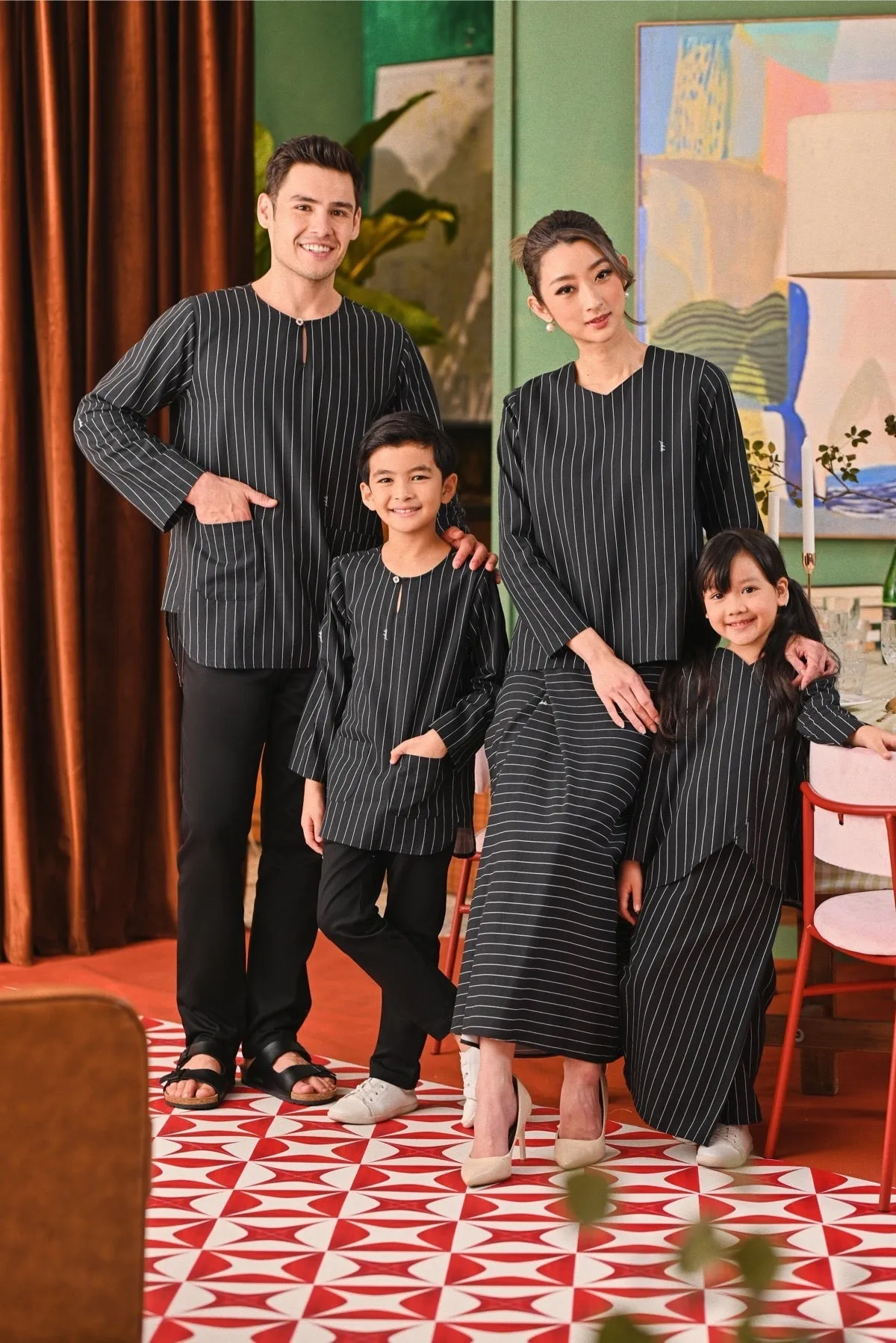 The Capai Kurta - Black Pinstripe