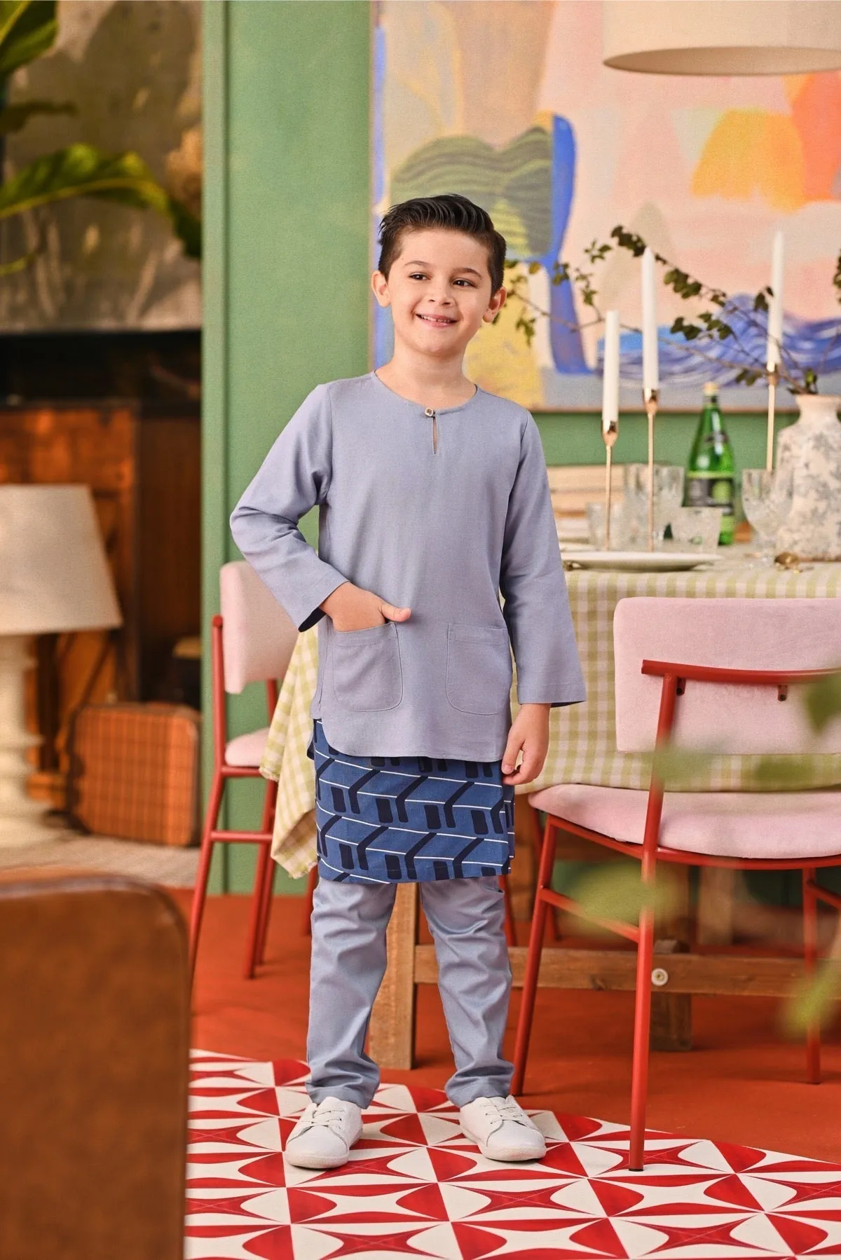 The Capai Kurta - Light Pigeon Blue