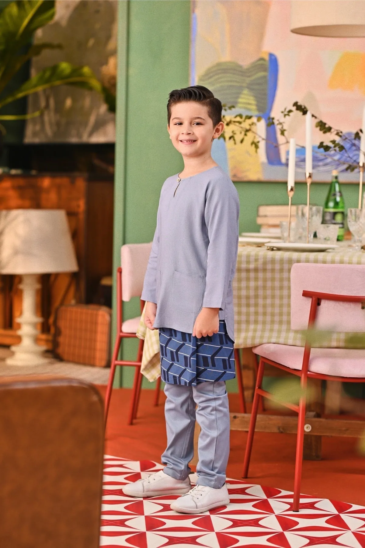 The Capai Kurta - Light Pigeon Blue
