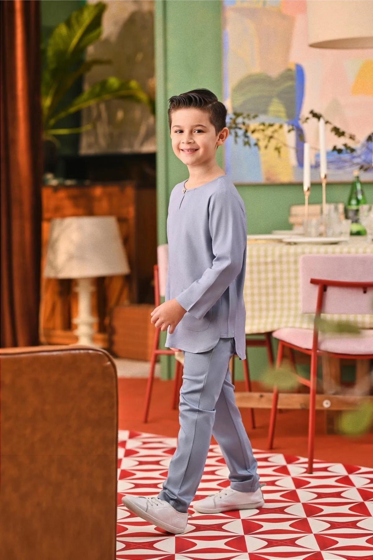 The Capai Kurta - Light Pigeon Blue