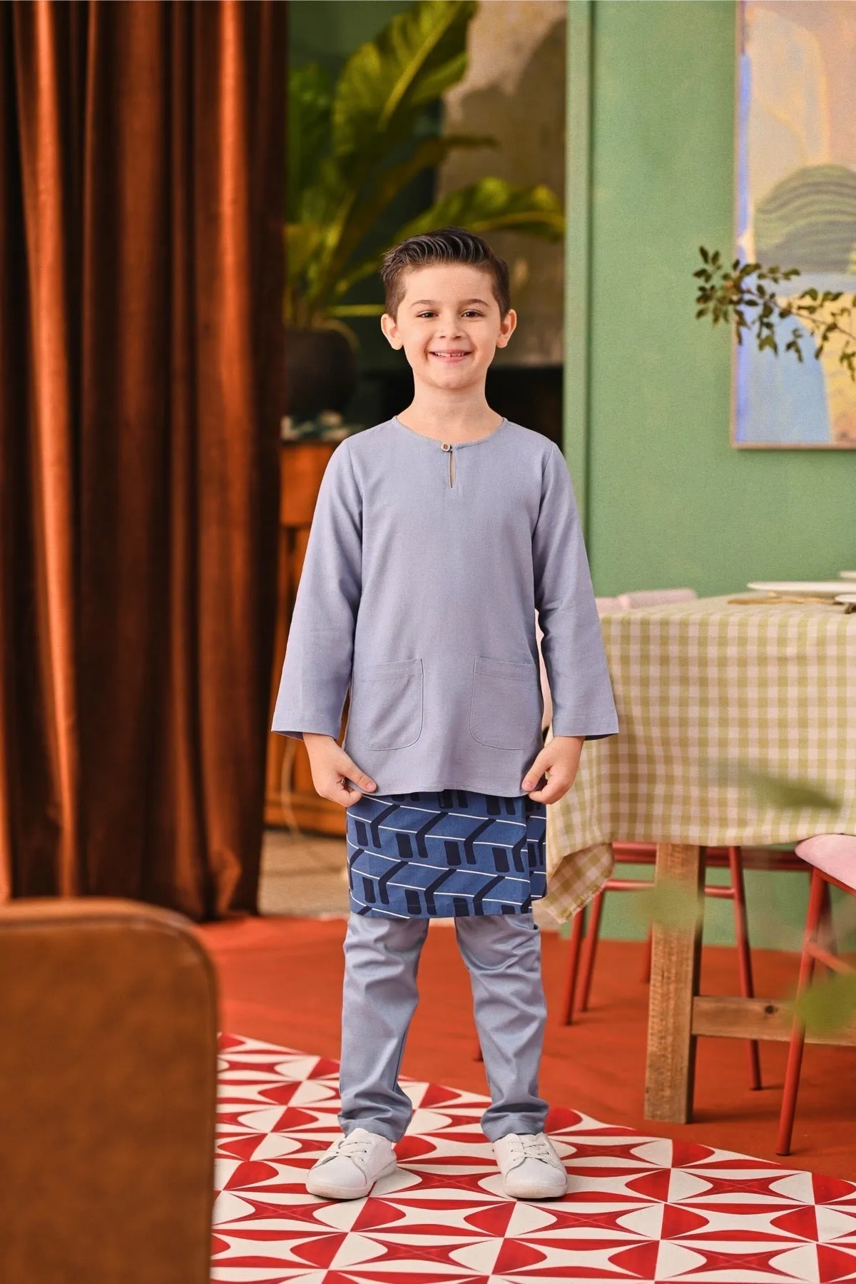 The Capai Kurta - Light Pigeon Blue