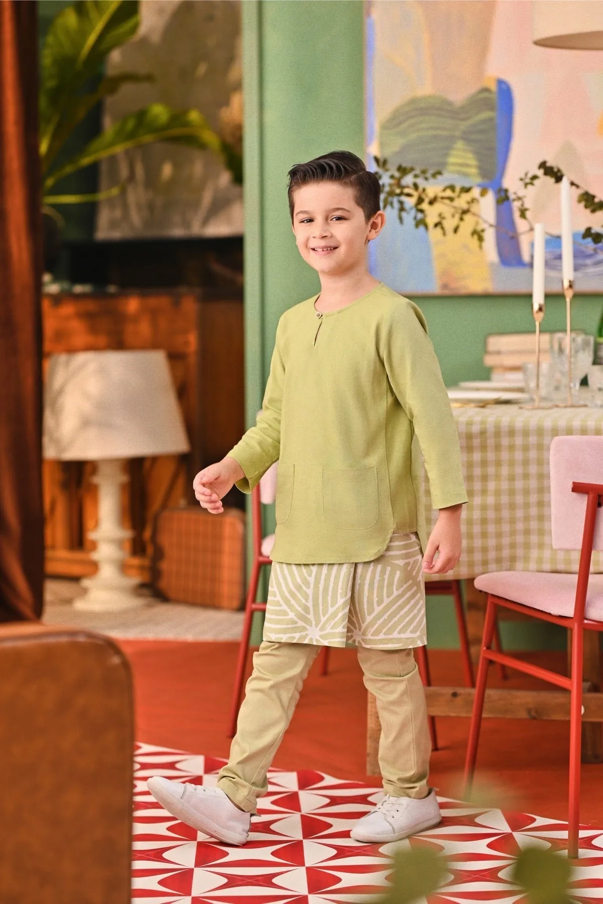 The Capai Kurta - Tea Green