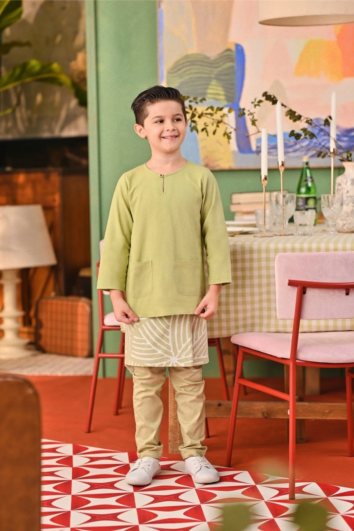 The Capai Kurta - Tea Green