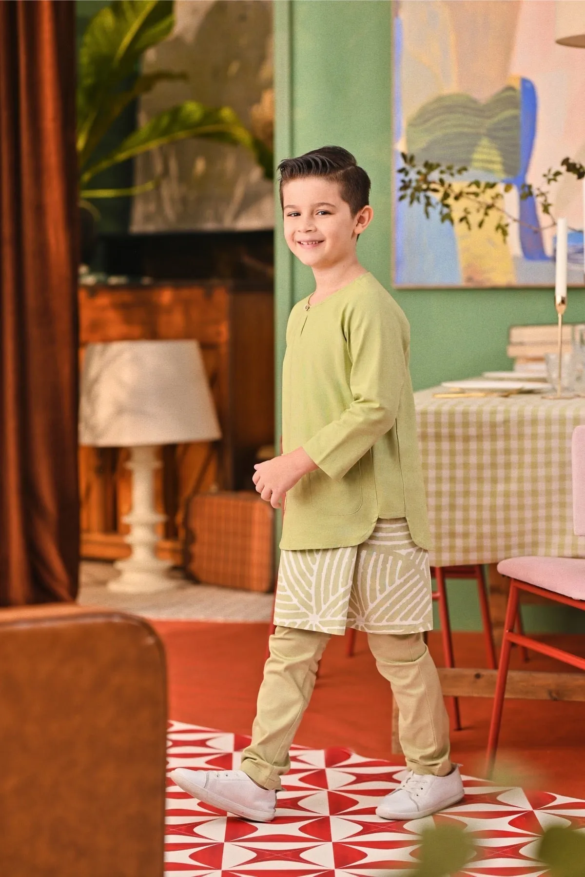 The Capai Kurta - Tea Green