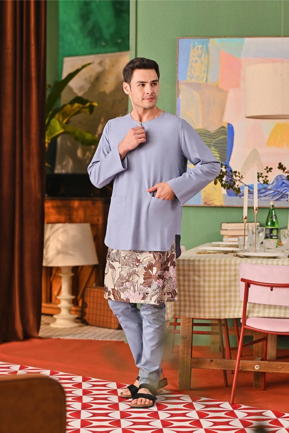 The Capai Men Kurta - Light Pigeon Blue