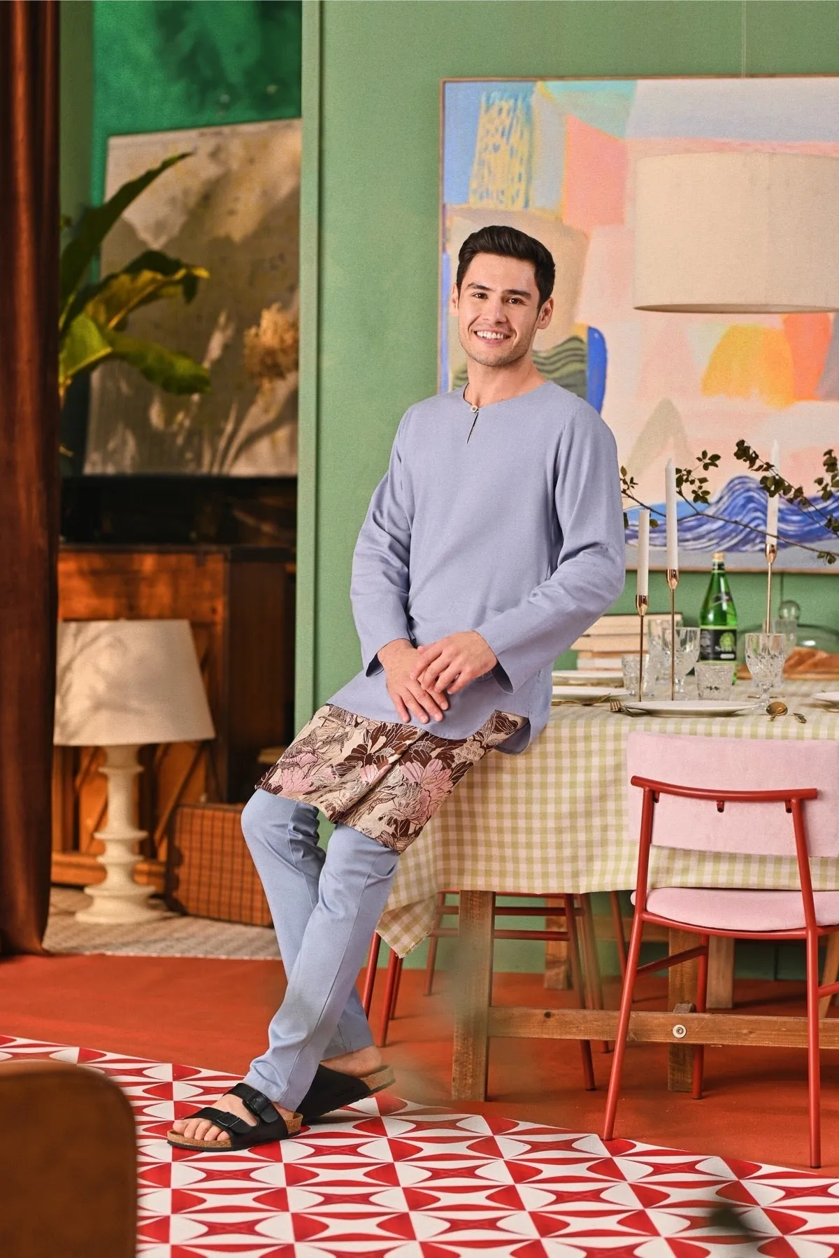 The Capai Men Kurta - Light Pigeon Blue