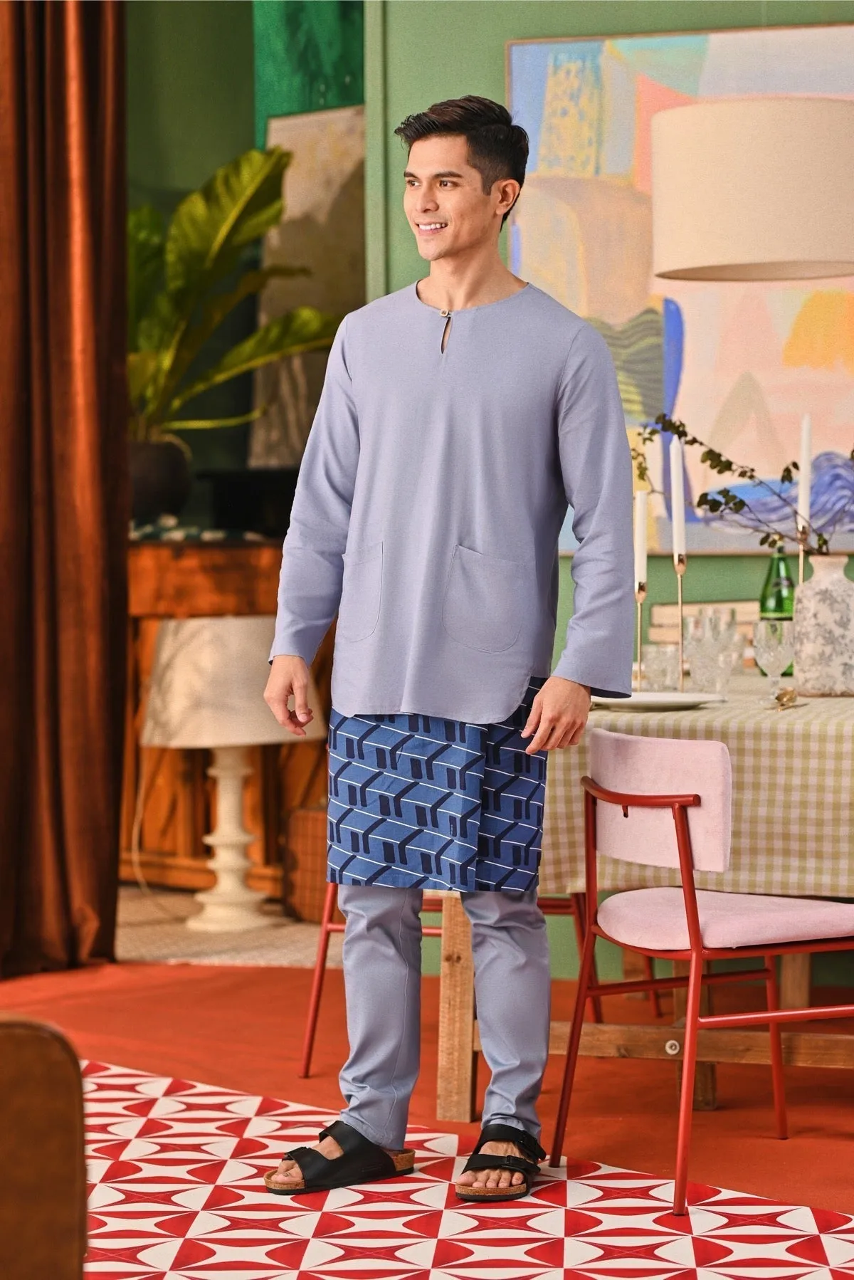 The Capai Men Kurta - Light Pigeon Blue