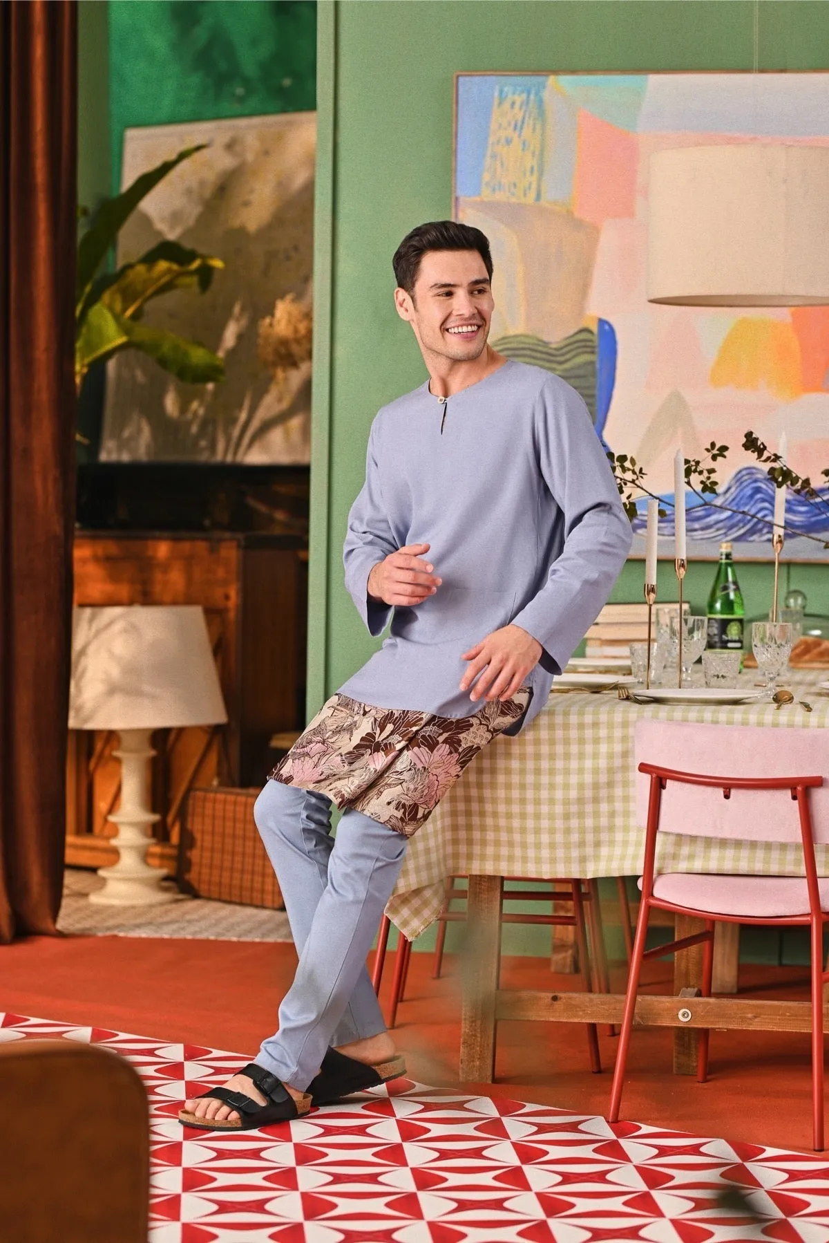 The Capai Men Kurta - Light Pigeon Blue
