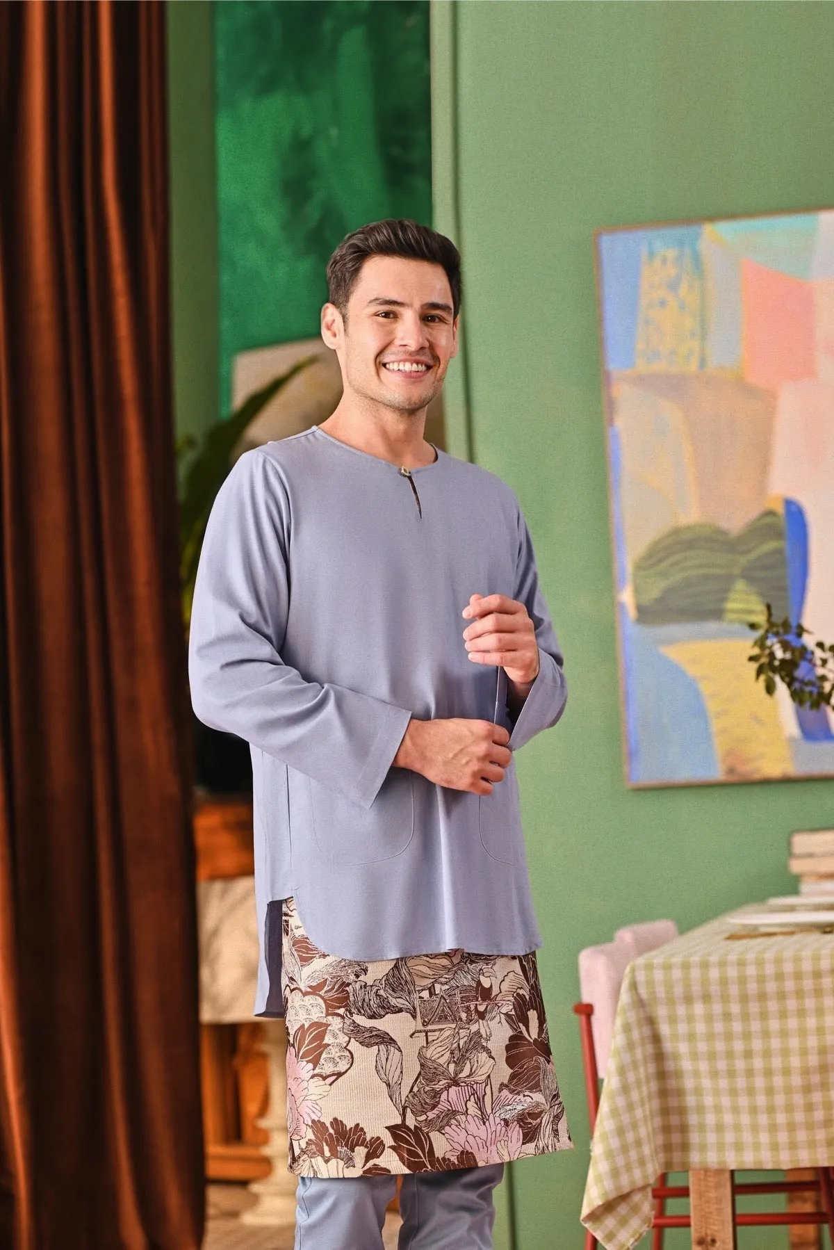The Capai Men Kurta - Light Pigeon Blue