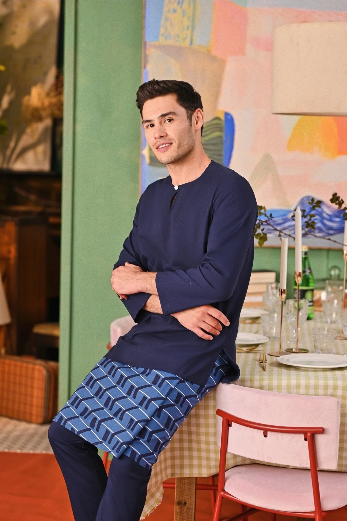 The Capai Men Kurta - Navy Blue