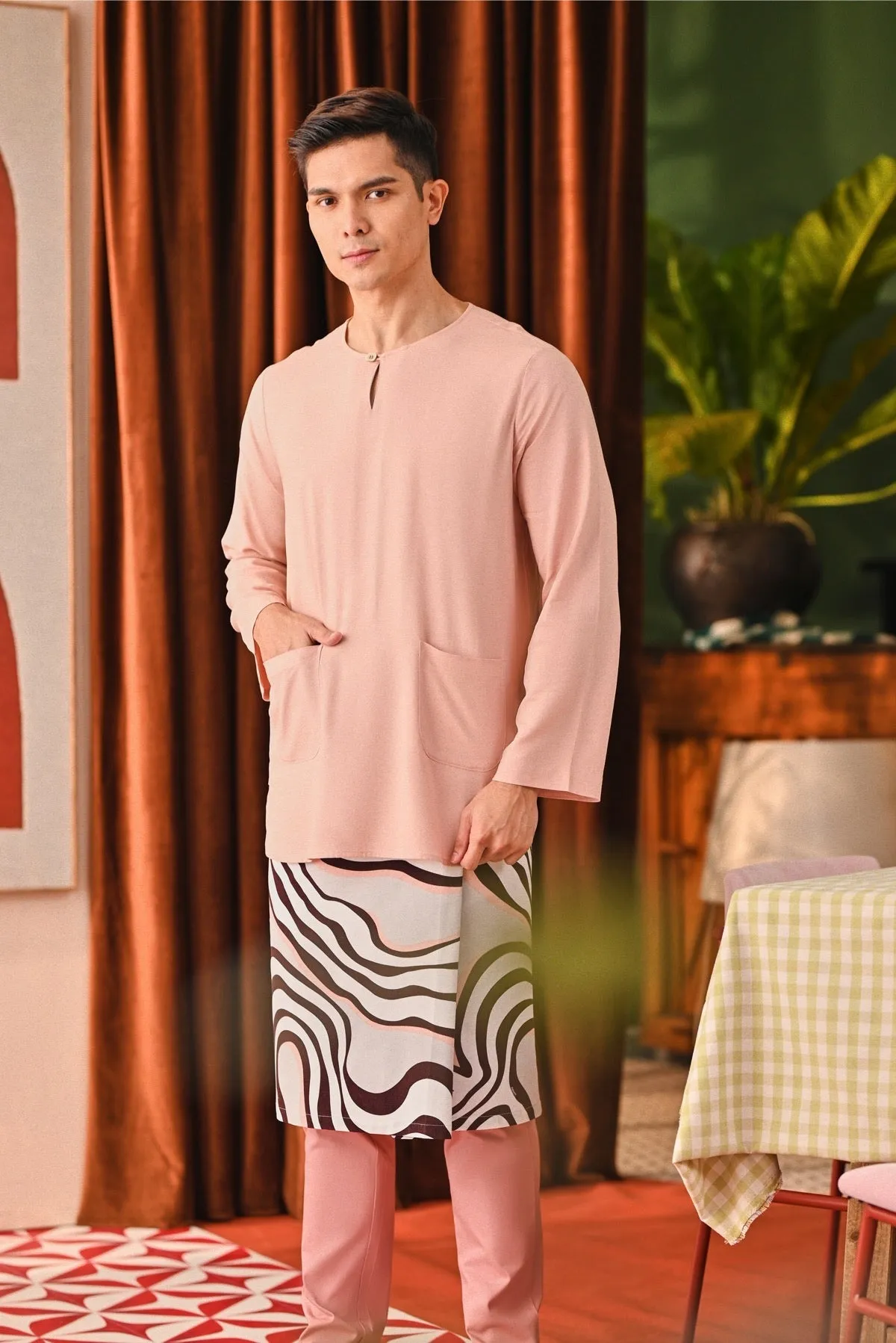 The Capai Men Kurta - Rose Pink