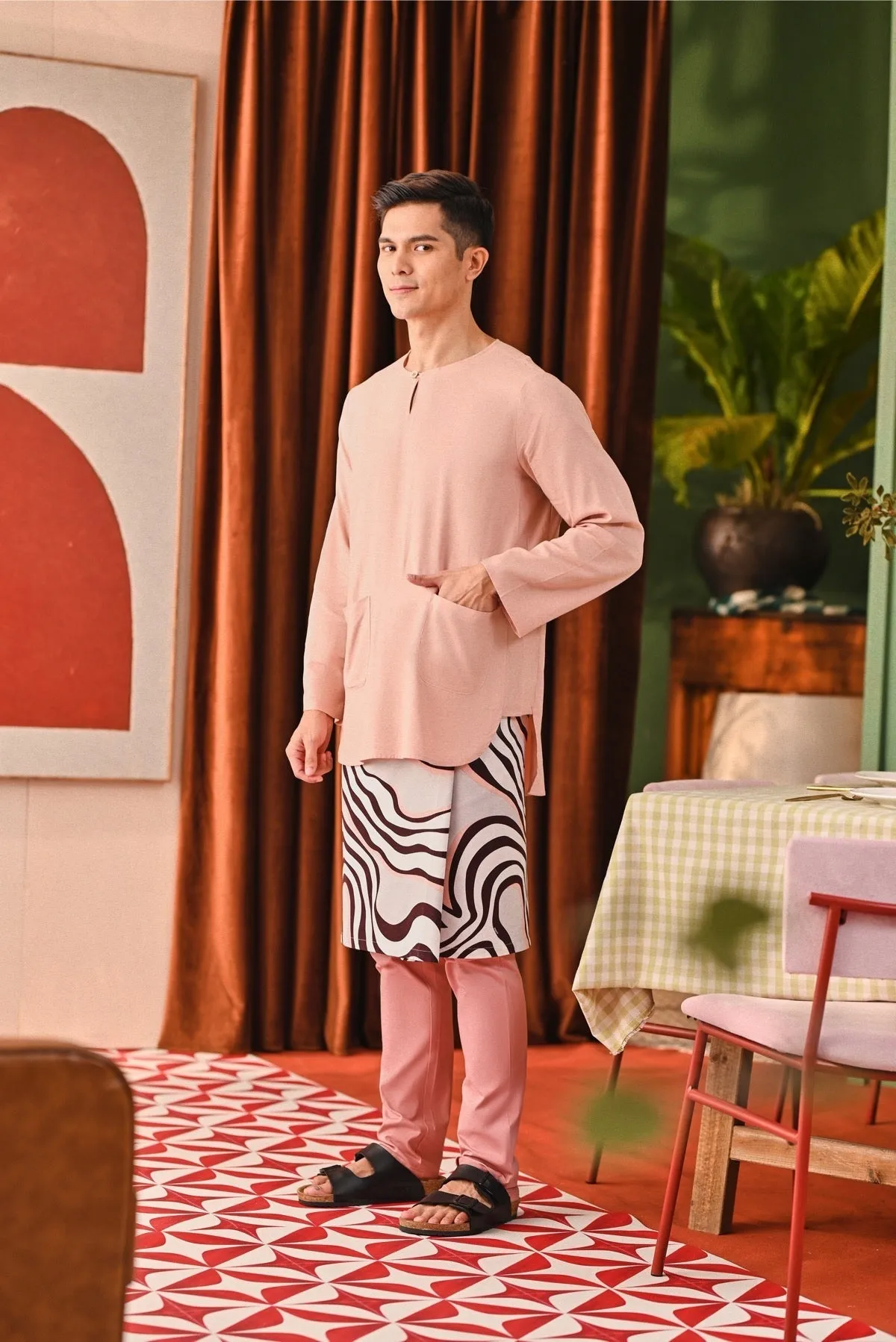 The Capai Men Kurta - Rose Pink