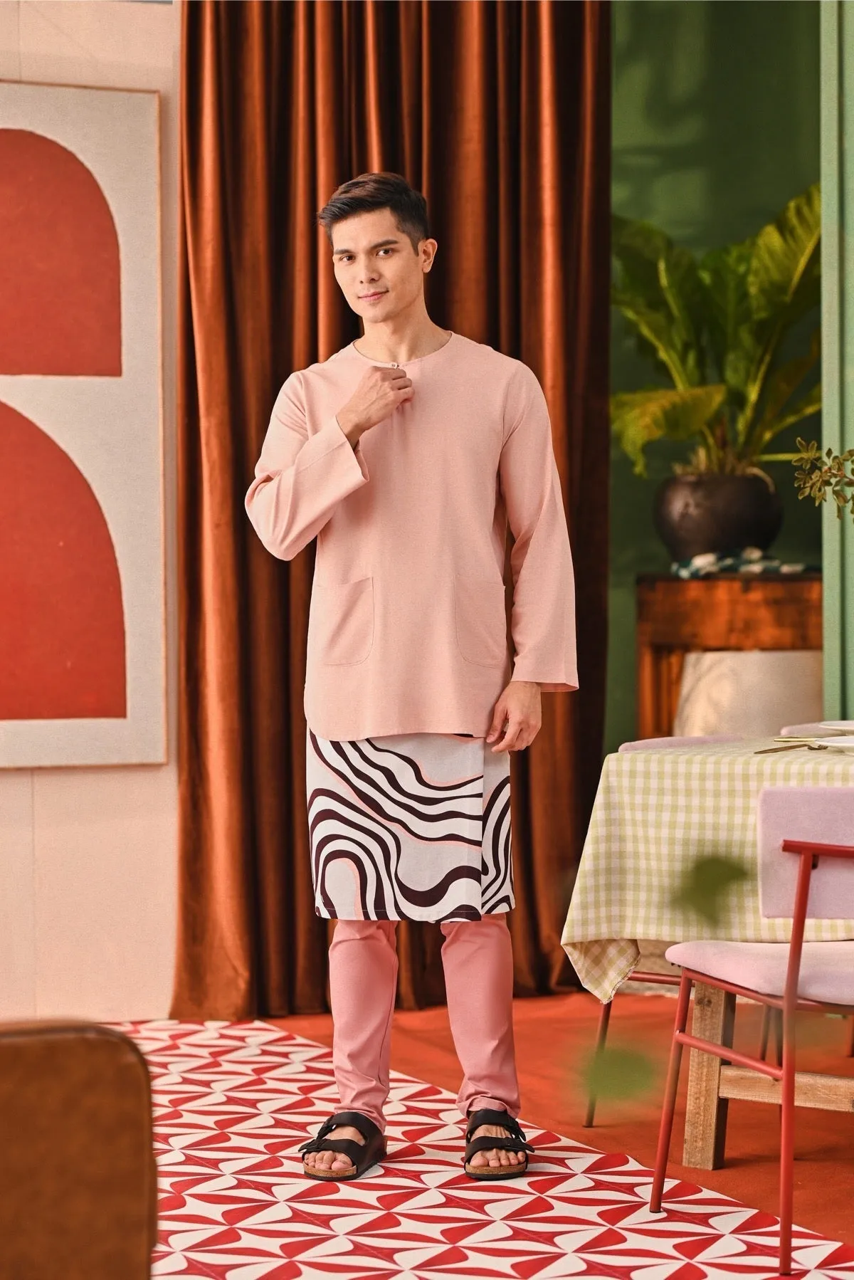 The Capai Men Kurta - Rose Pink