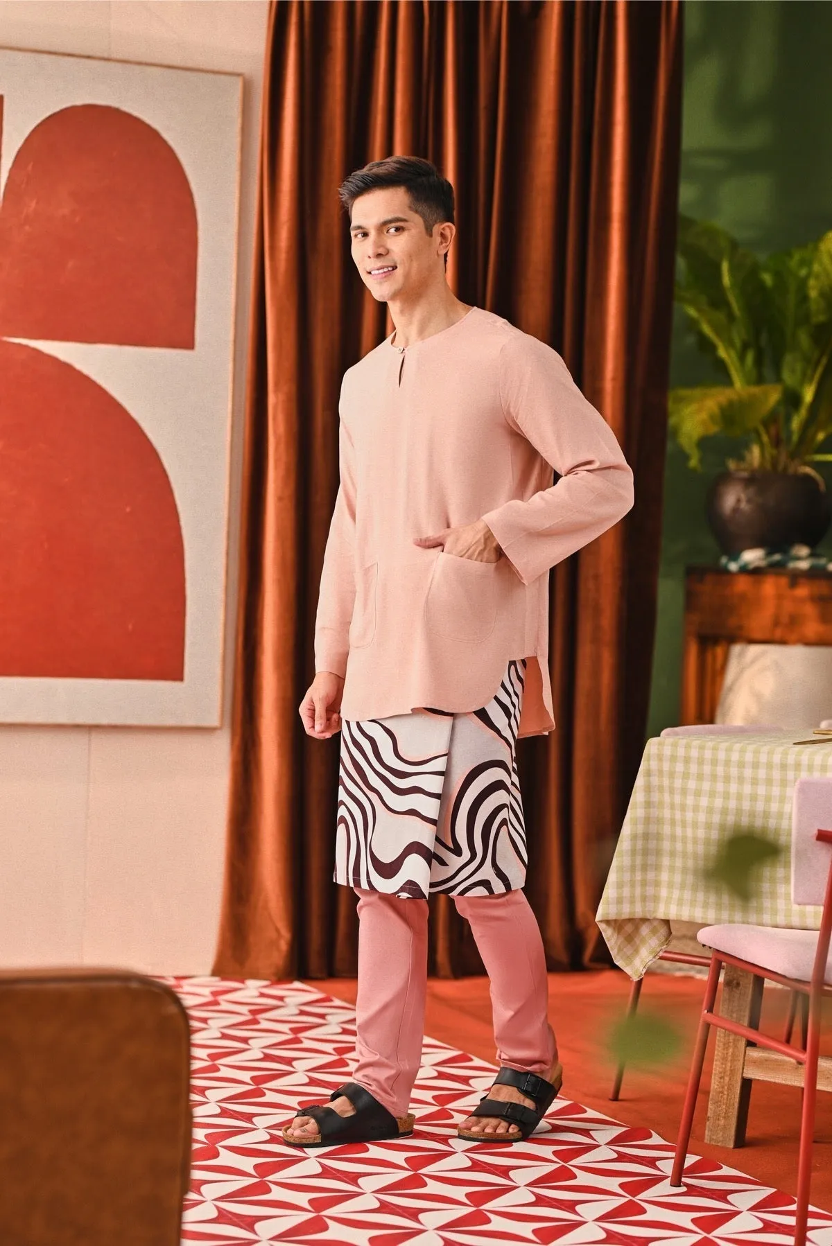 The Capai Men Kurta - Rose Pink