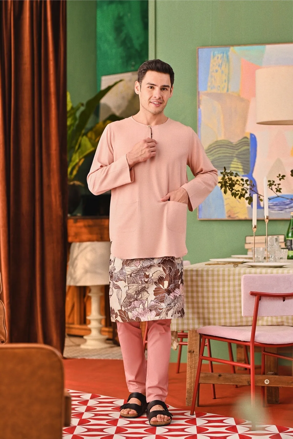 The Capai Men Kurta - Rose Pink