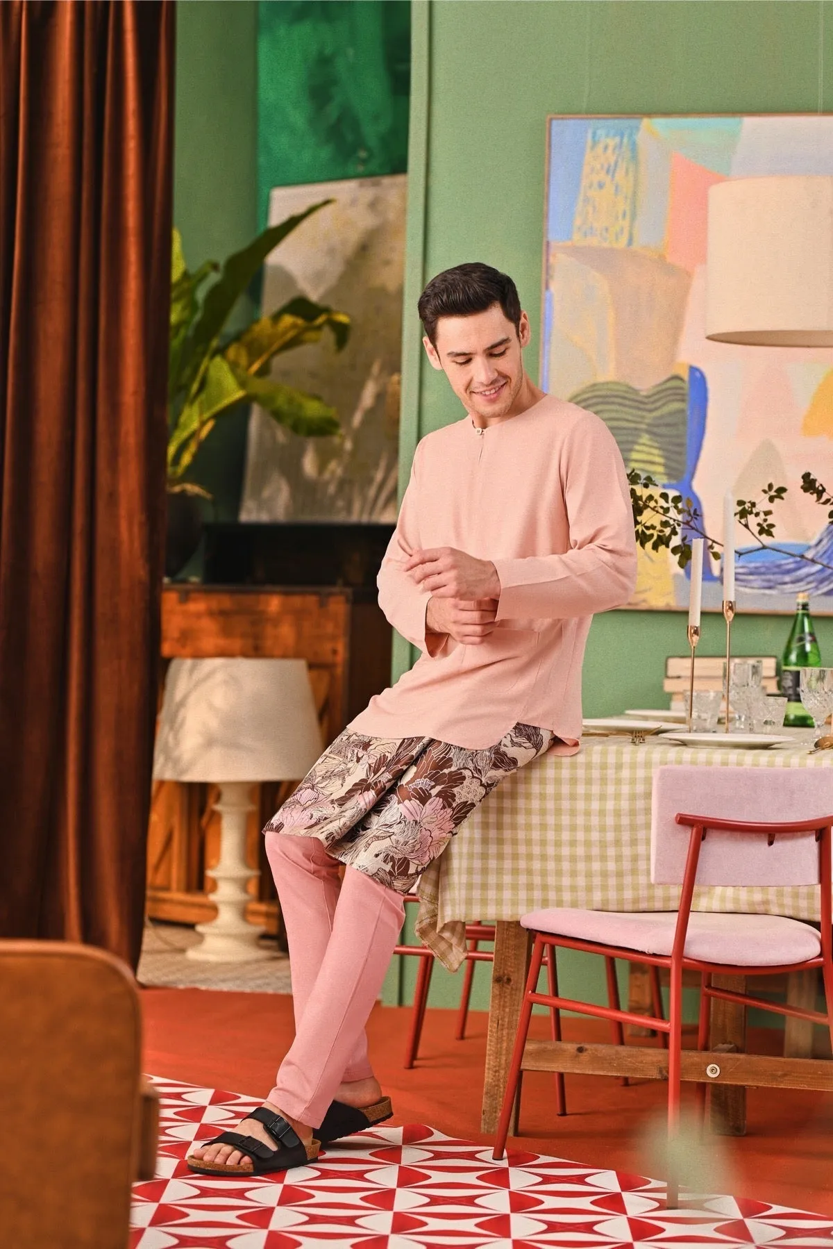 The Capai Men Kurta - Rose Pink