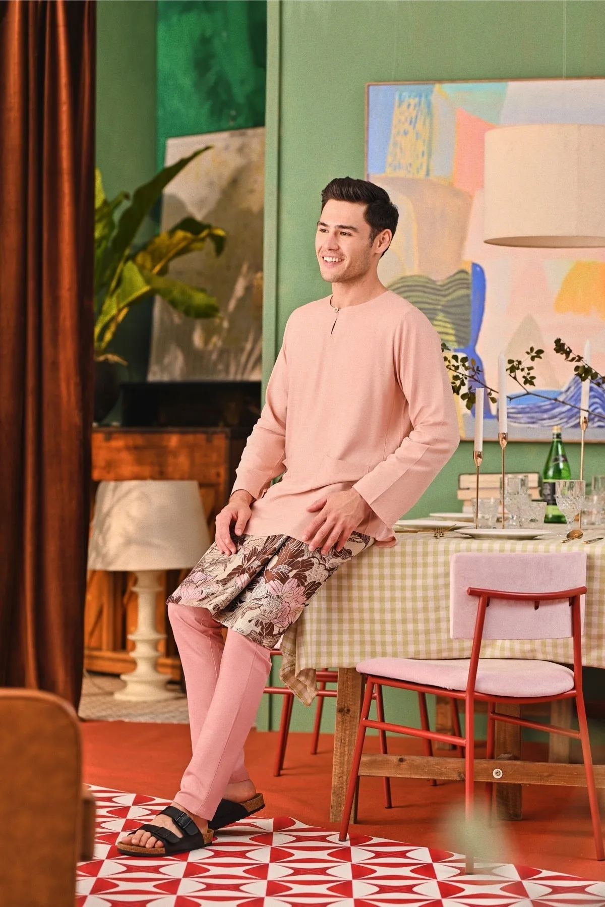 The Capai Men Kurta - Rose Pink