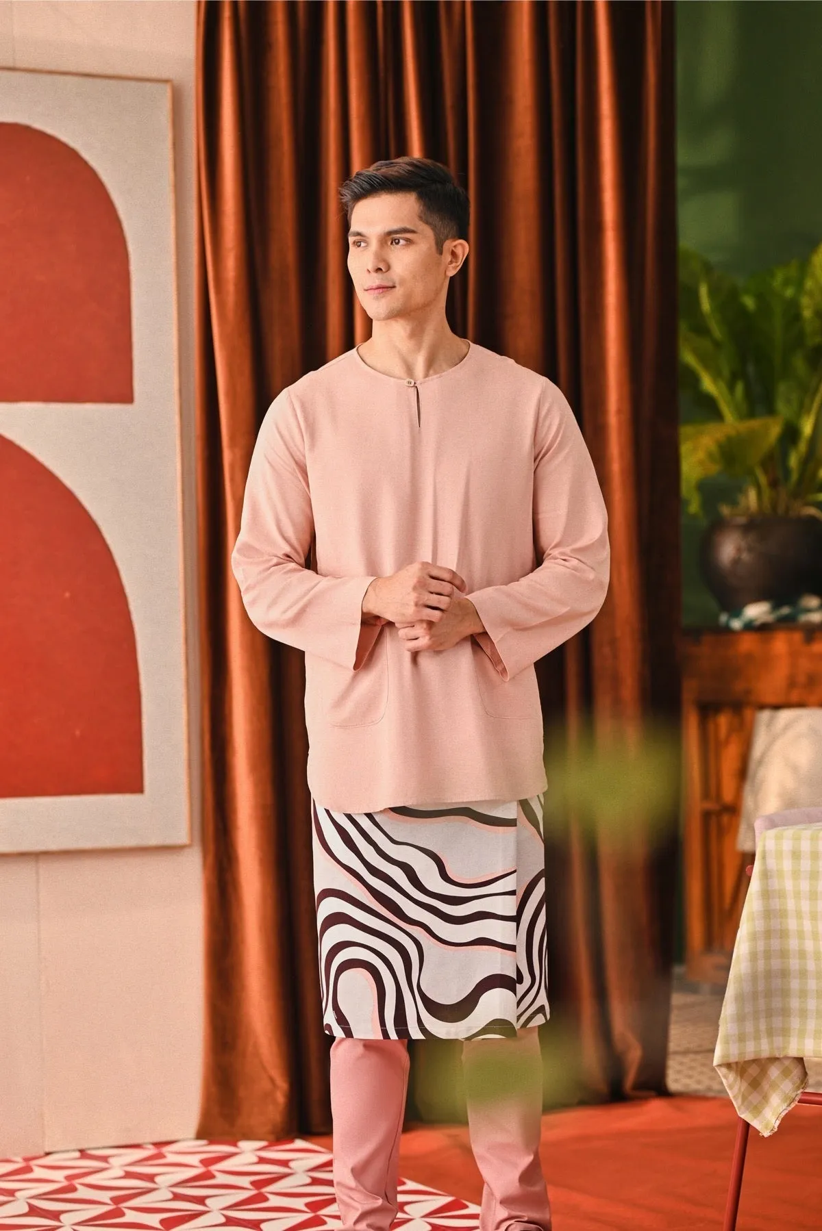 The Capai Men Kurta - Rose Pink
