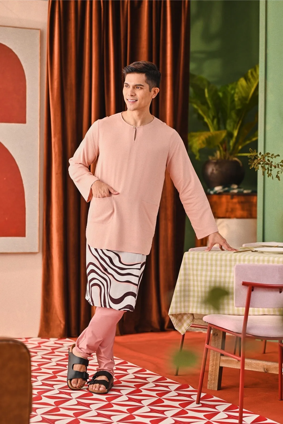 The Capai Men Kurta - Rose Pink