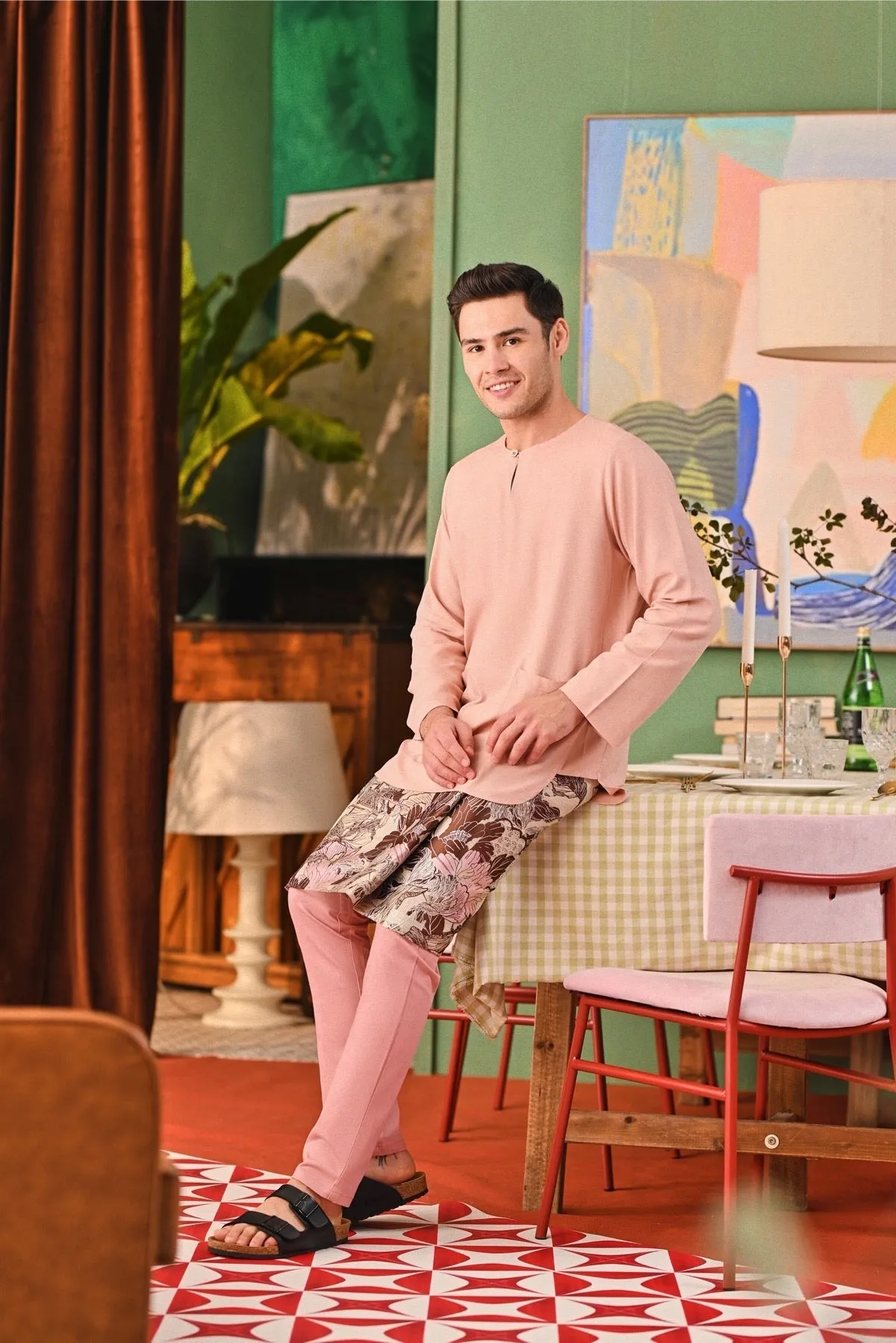 The Capai Men Kurta - Rose Pink