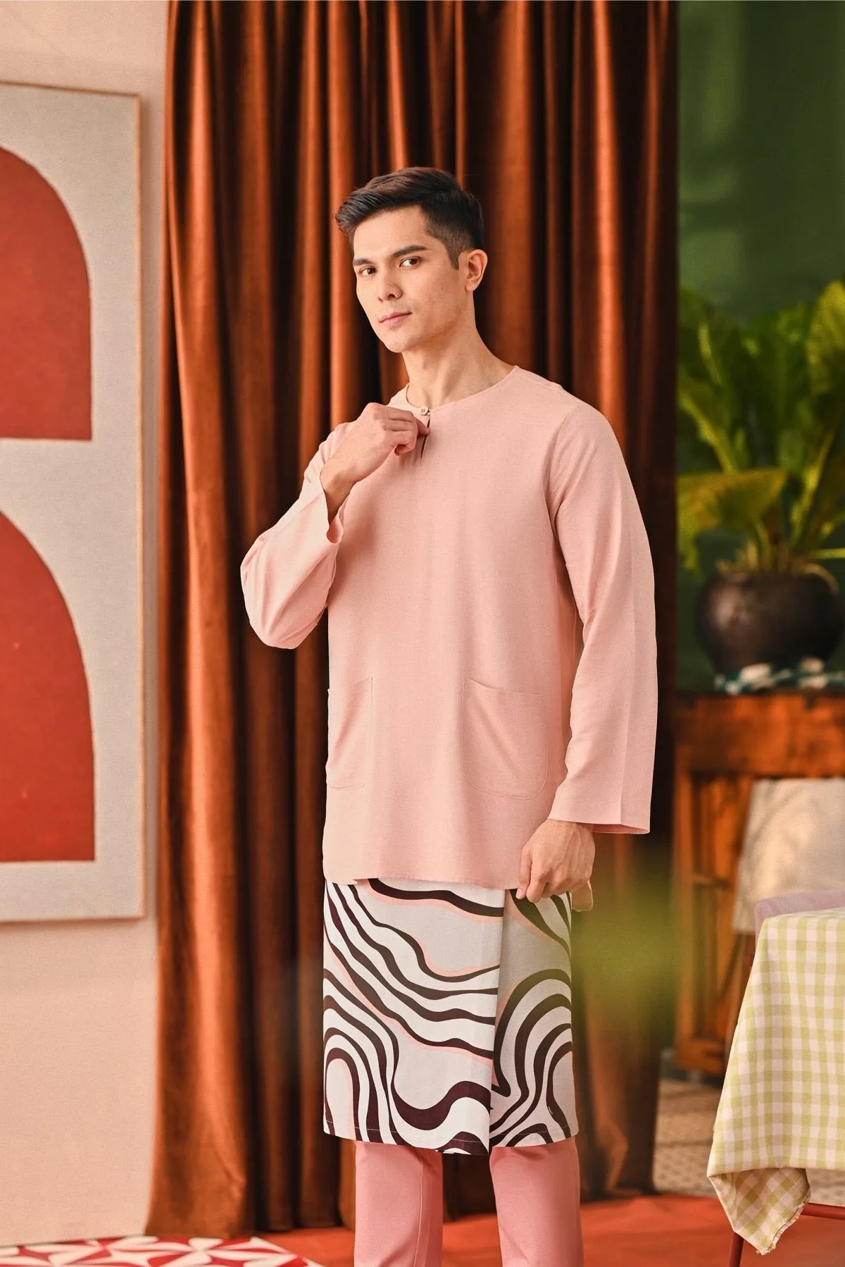 The Capai Men Kurta - Rose Pink