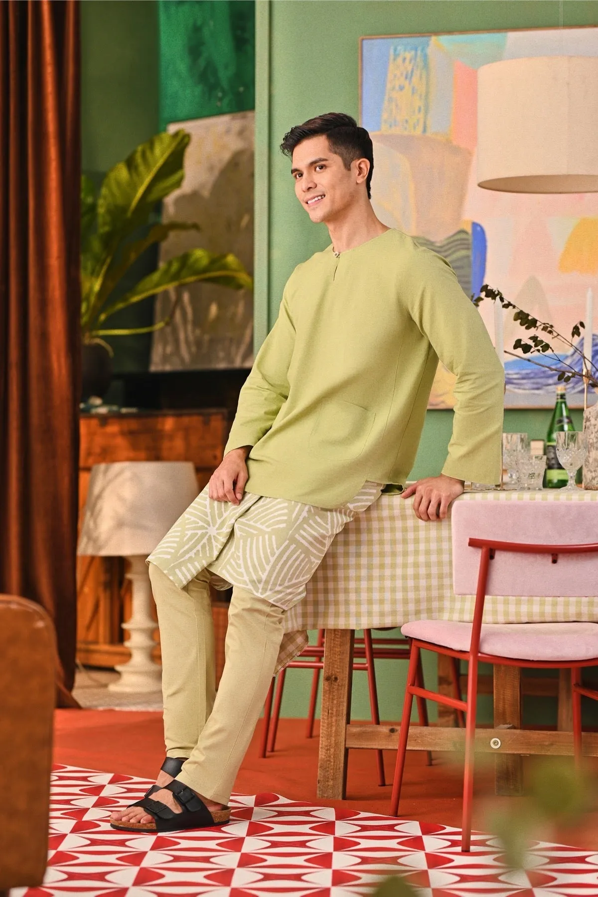 The Capai Men Kurta - Tea Green