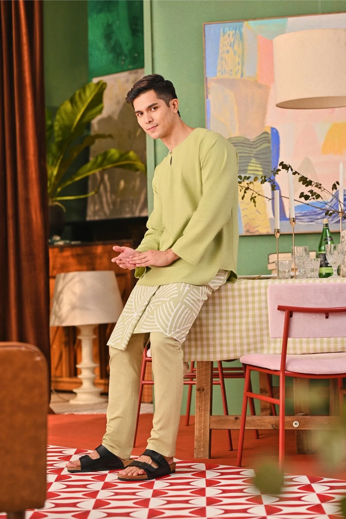 The Capai Men Kurta - Tea Green