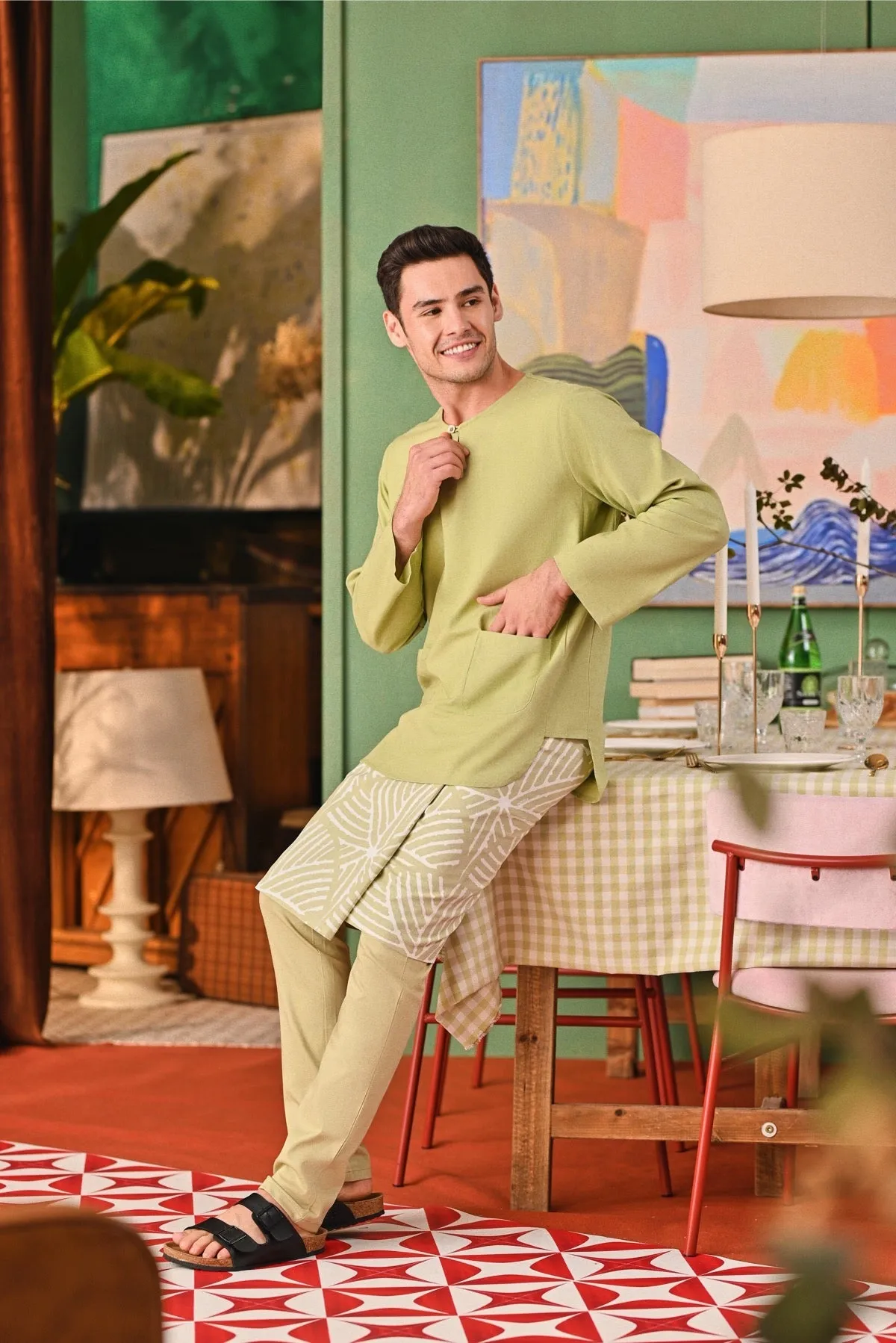The Capai Men Kurta - Tea Green