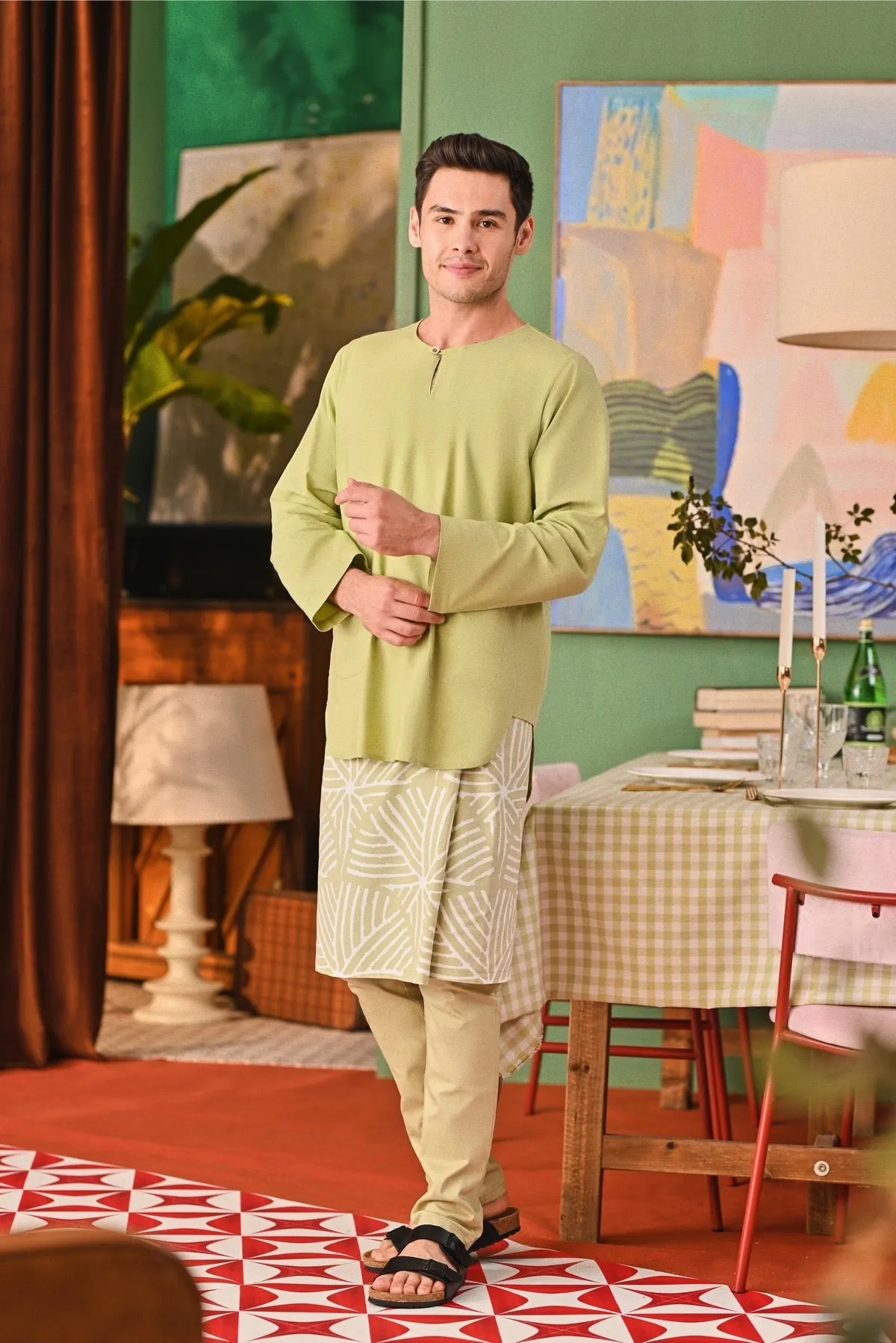 The Capai Men Kurta - Tea Green