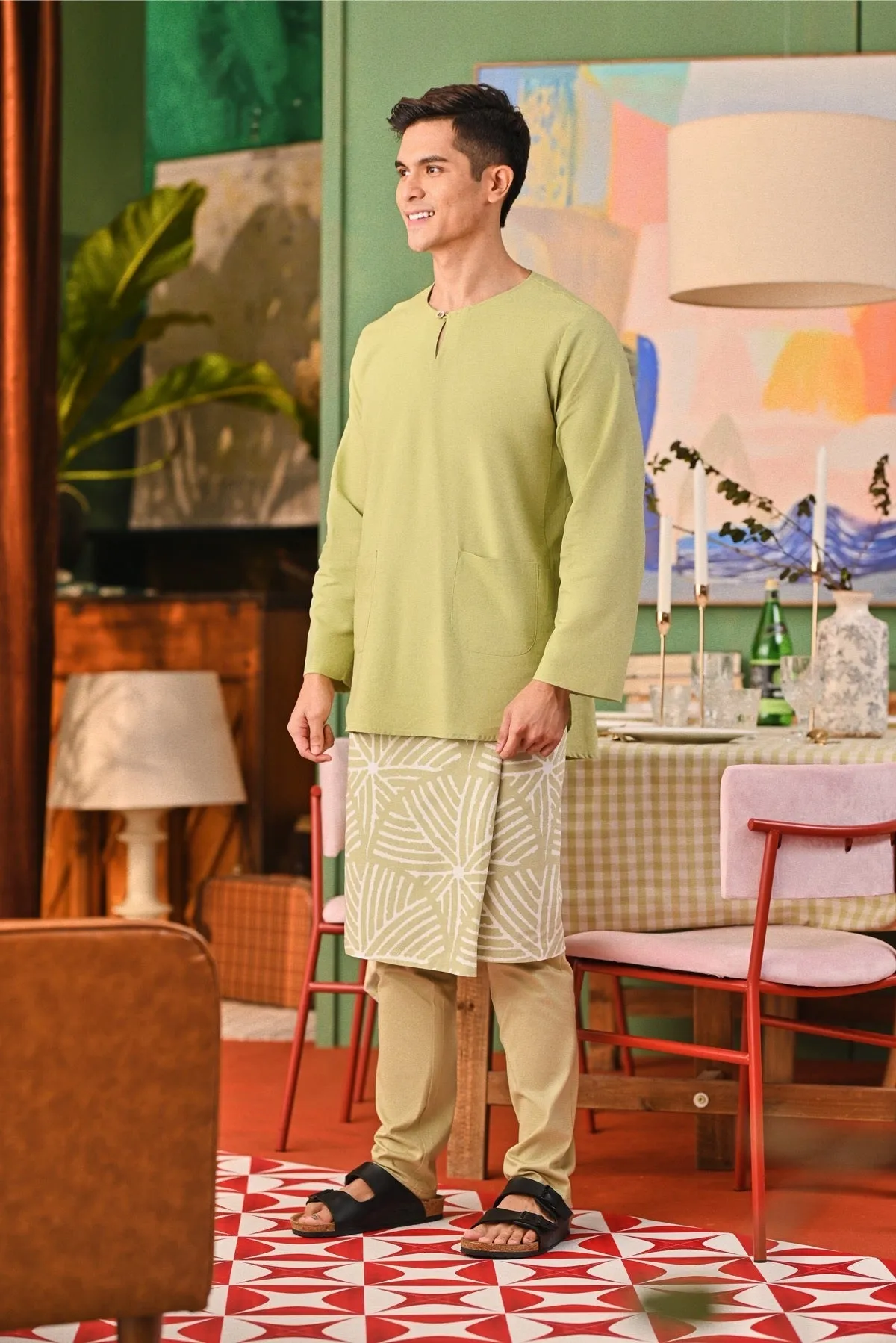 The Capai Men Kurta - Tea Green