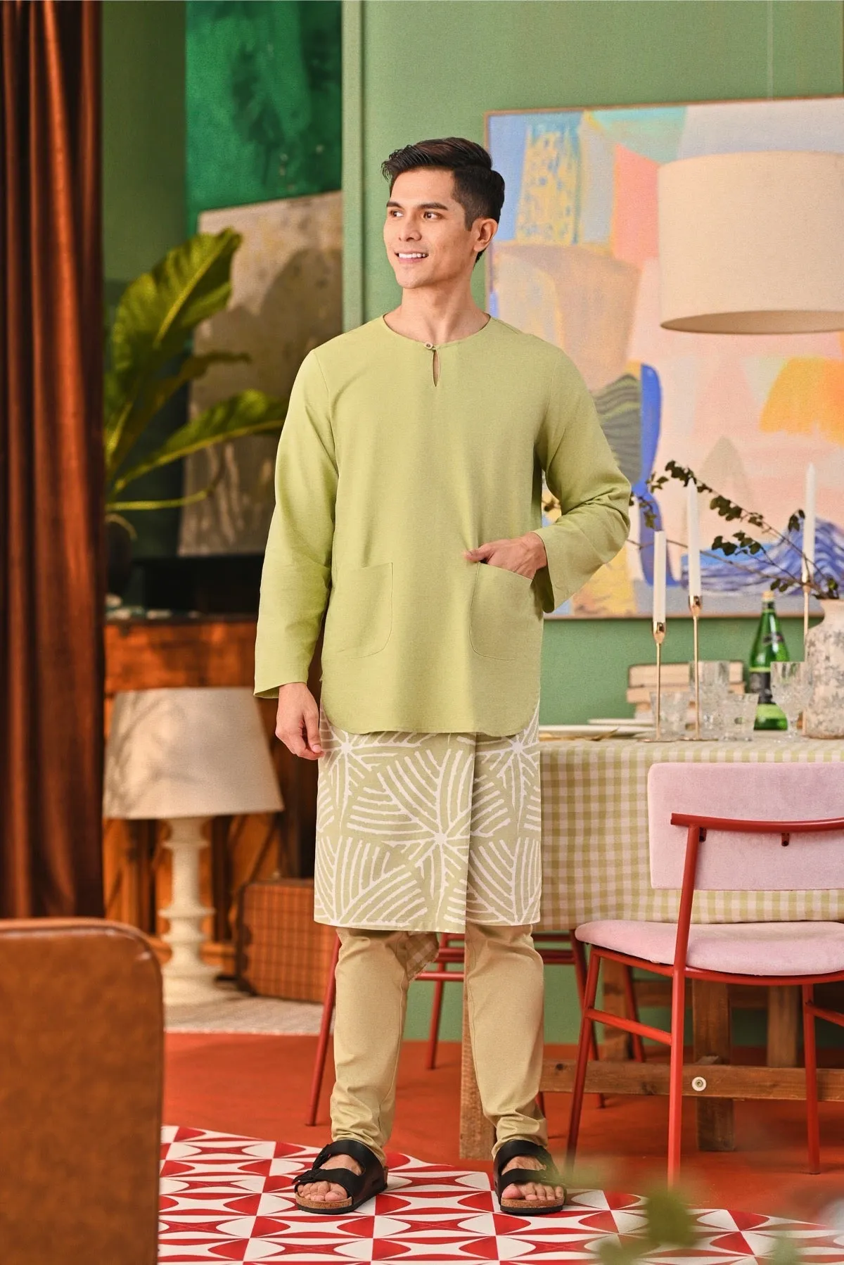 The Capai Men Kurta - Tea Green