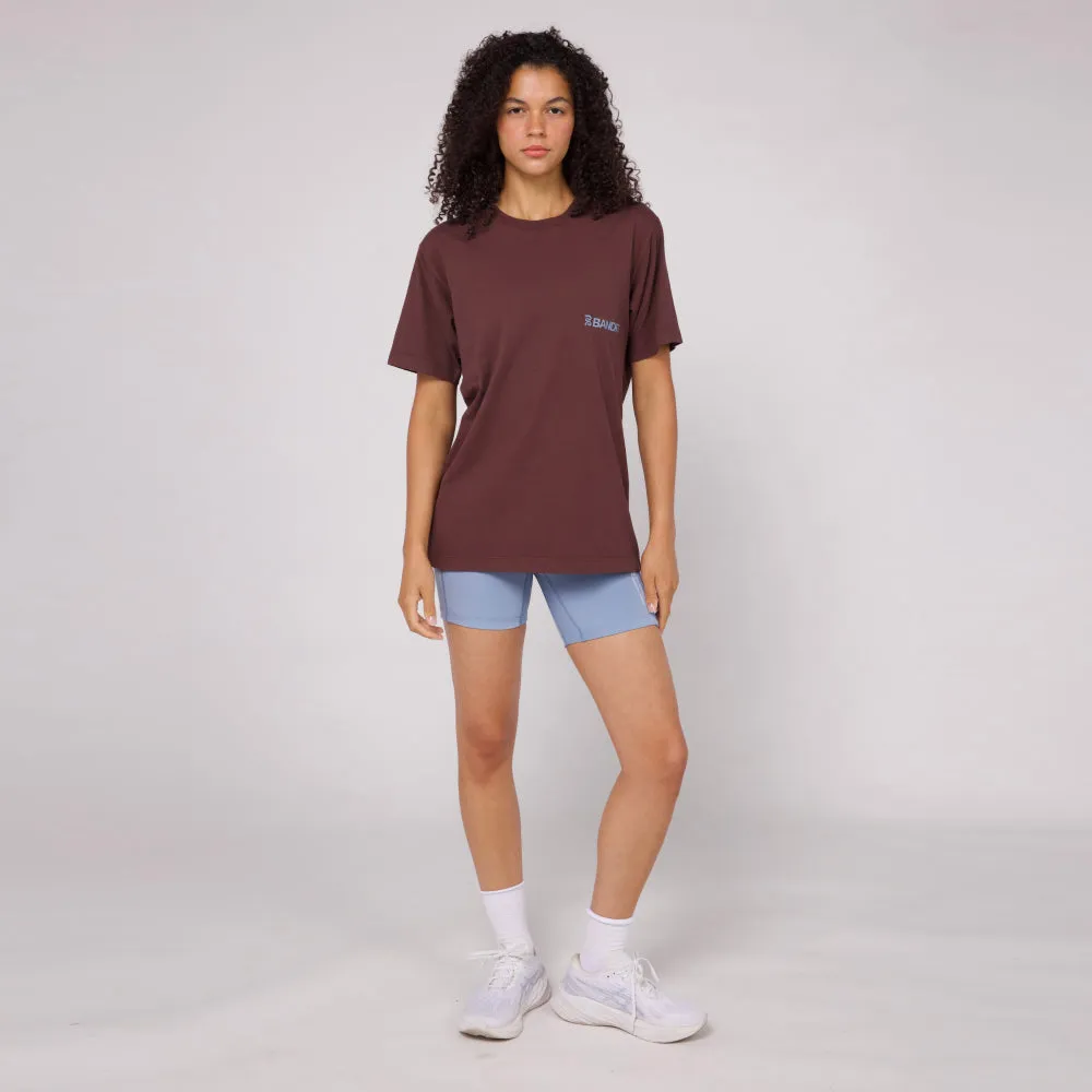 The Community Tee, Unisex - Chocolate with Smokey Blue