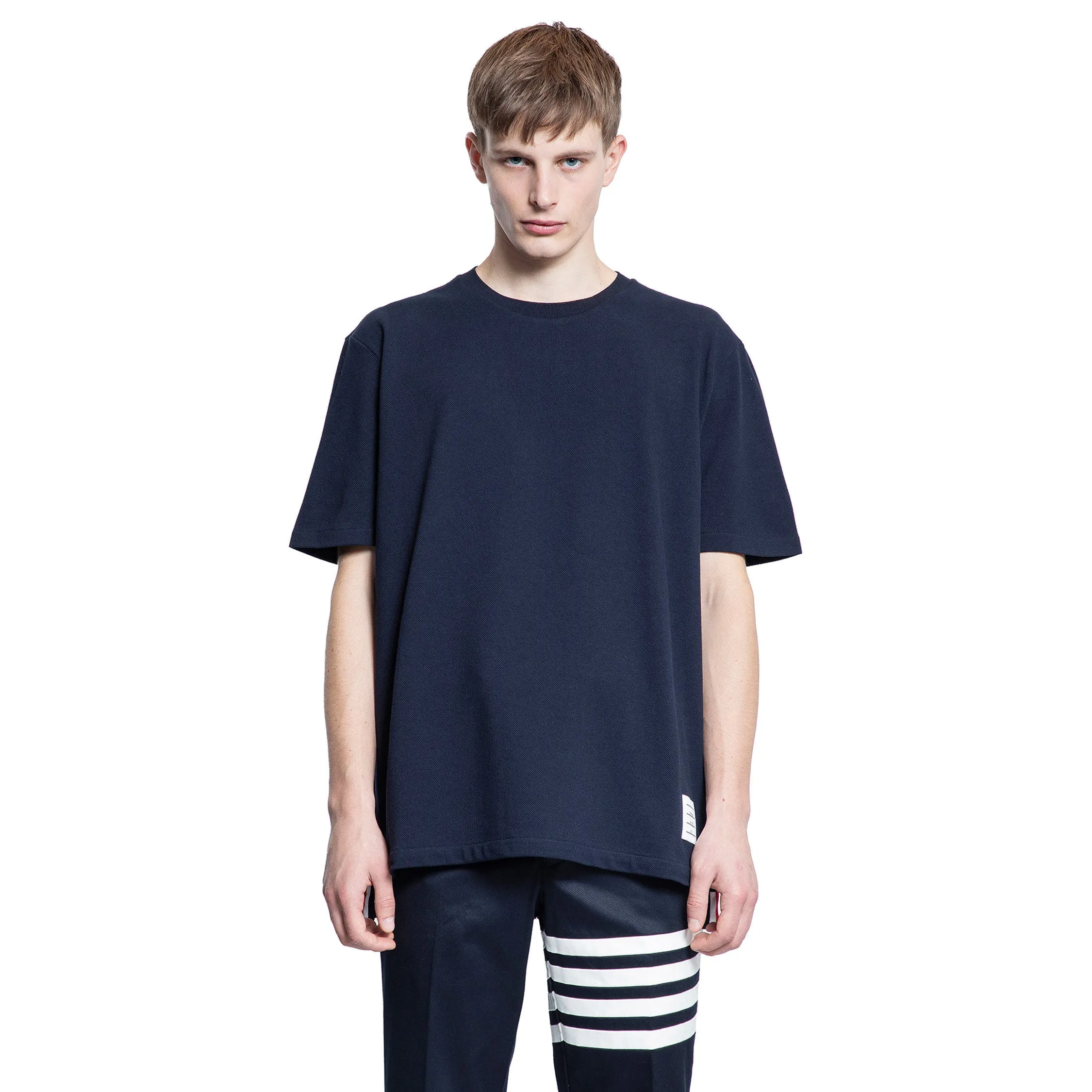 THOM BROWNE MAN BLUE T-SHIRTS & TANK TOPS