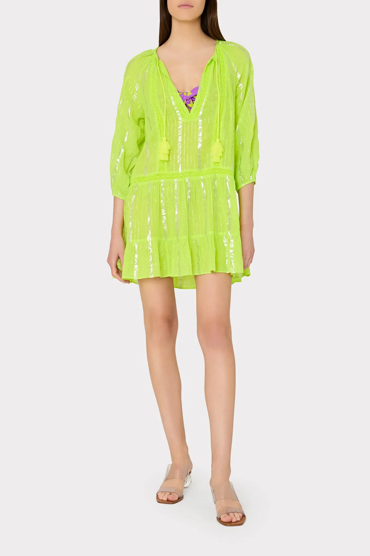 Valentine Lurex Stripe Coverup Dress
