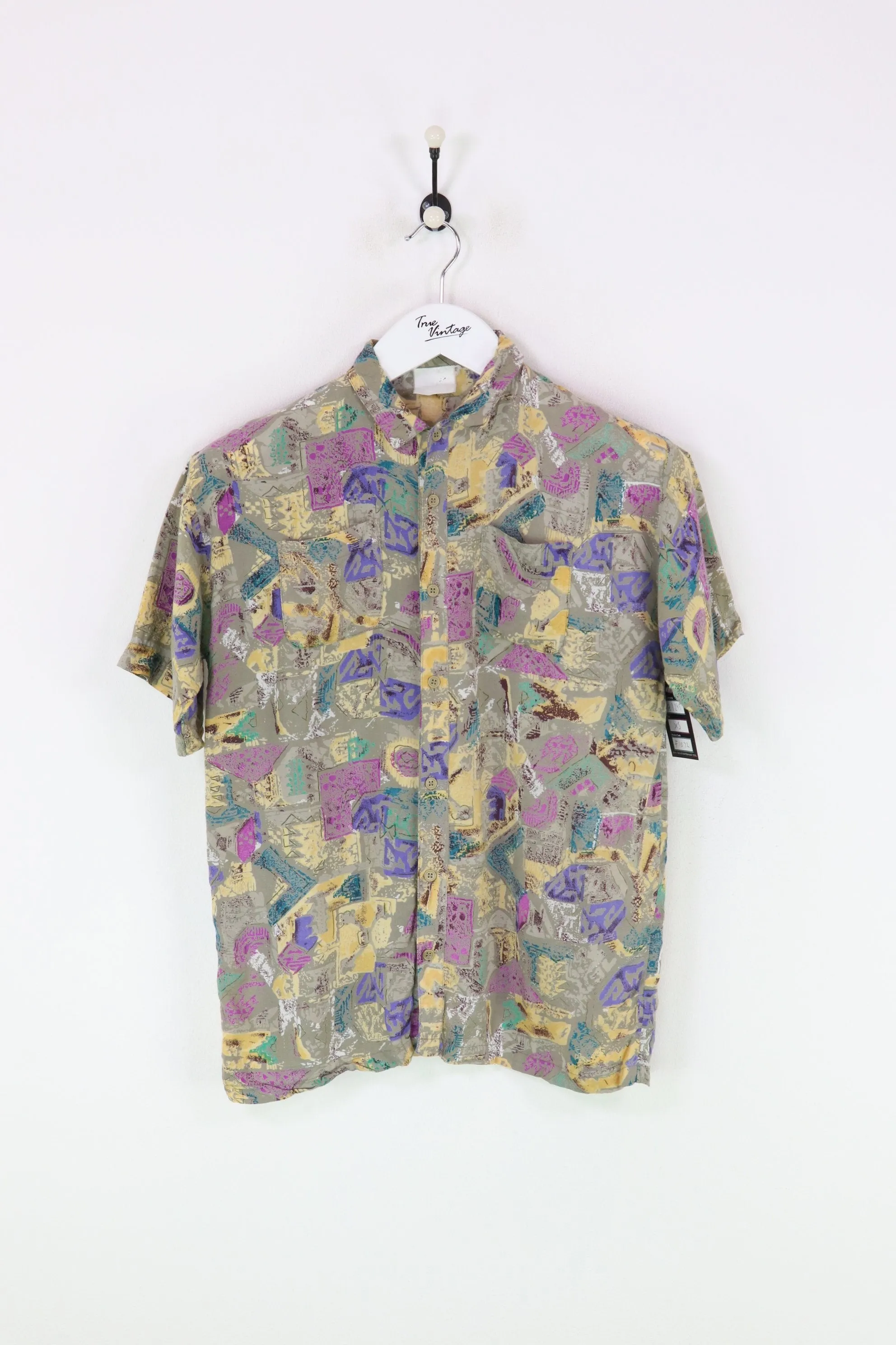Vintage Patterned Shirt Brown/Yellow/Pink XS