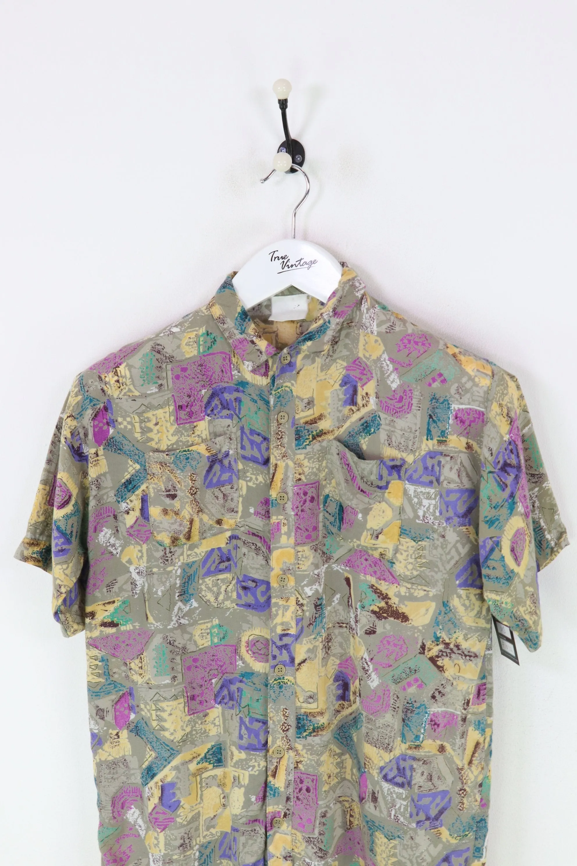 Vintage Patterned Shirt Brown/Yellow/Pink XS