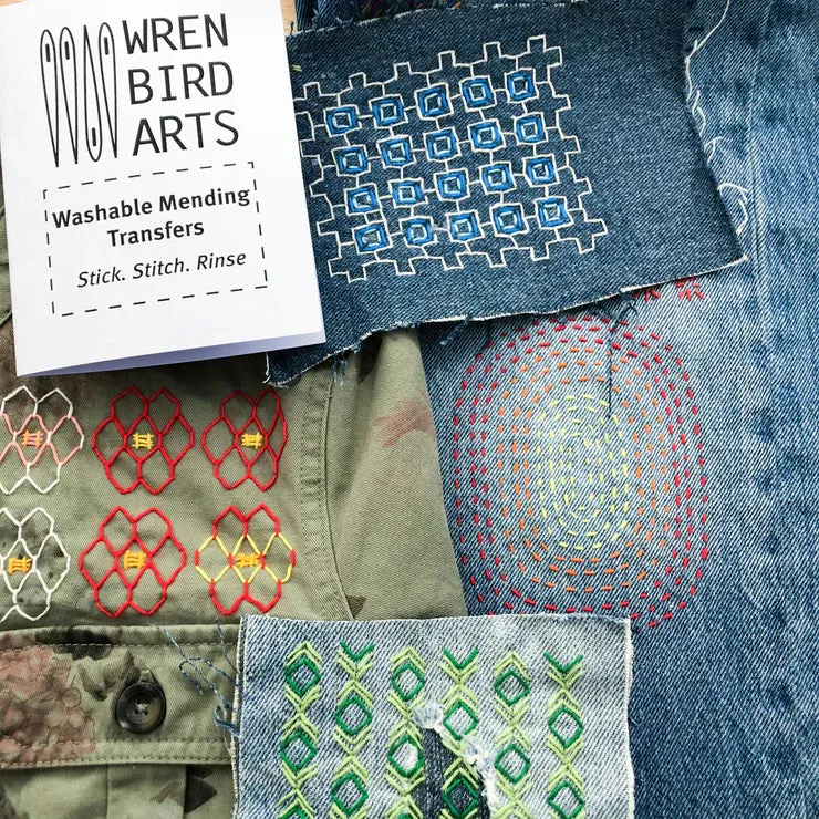 Washable Mending Transfers: Sashiko Patterns for Visible Mending