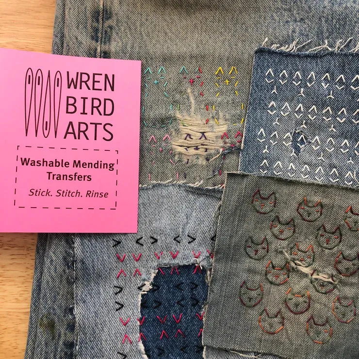 Washable Mending Transfers: Sashiko Patterns for Visible Mending