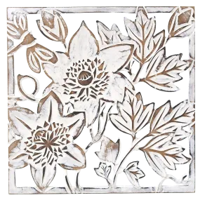 Whitewash Passion Flower Wall Art