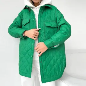 Winter Oversized XL Hooded Coat – Single-Breasted with Big Pockets, Mid-Length Vintage Lightweight Warm Outwear, New Loose Jacket for Women